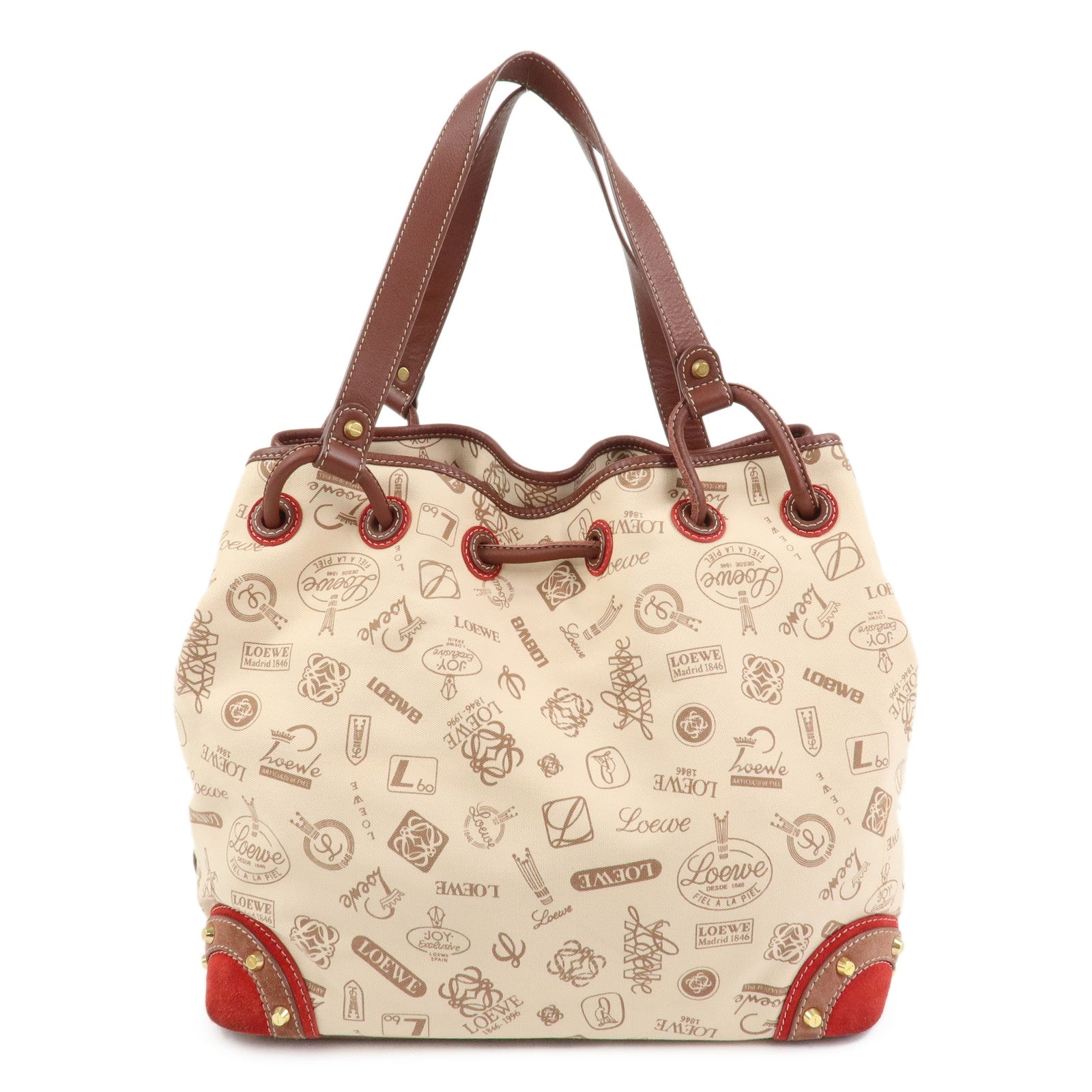 LOEWE Anagram Canvas Suede Leather Tote Bag 160th Anniversary