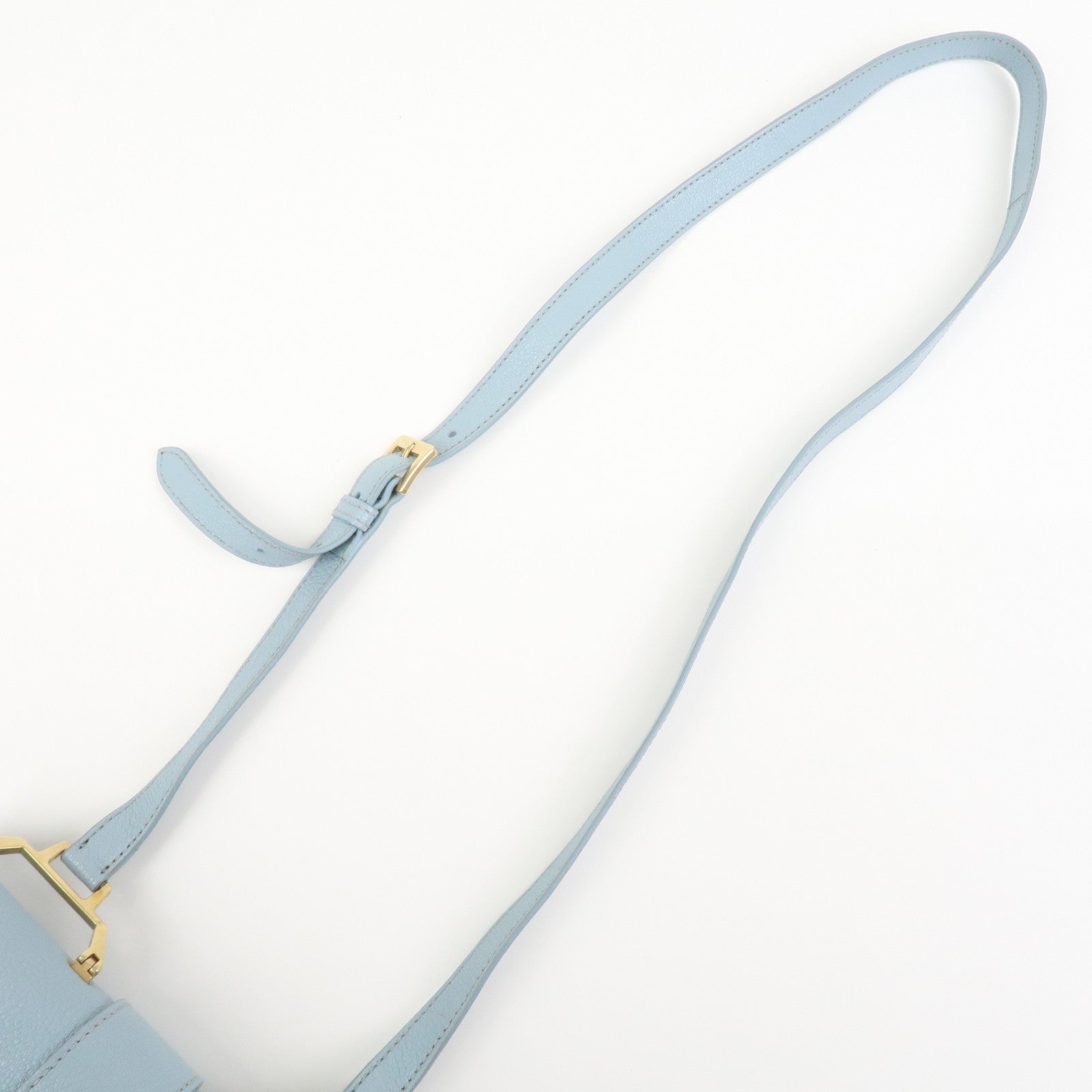 MIU MIU Leather Shoulder Bag Crossbody Bag Light Blue