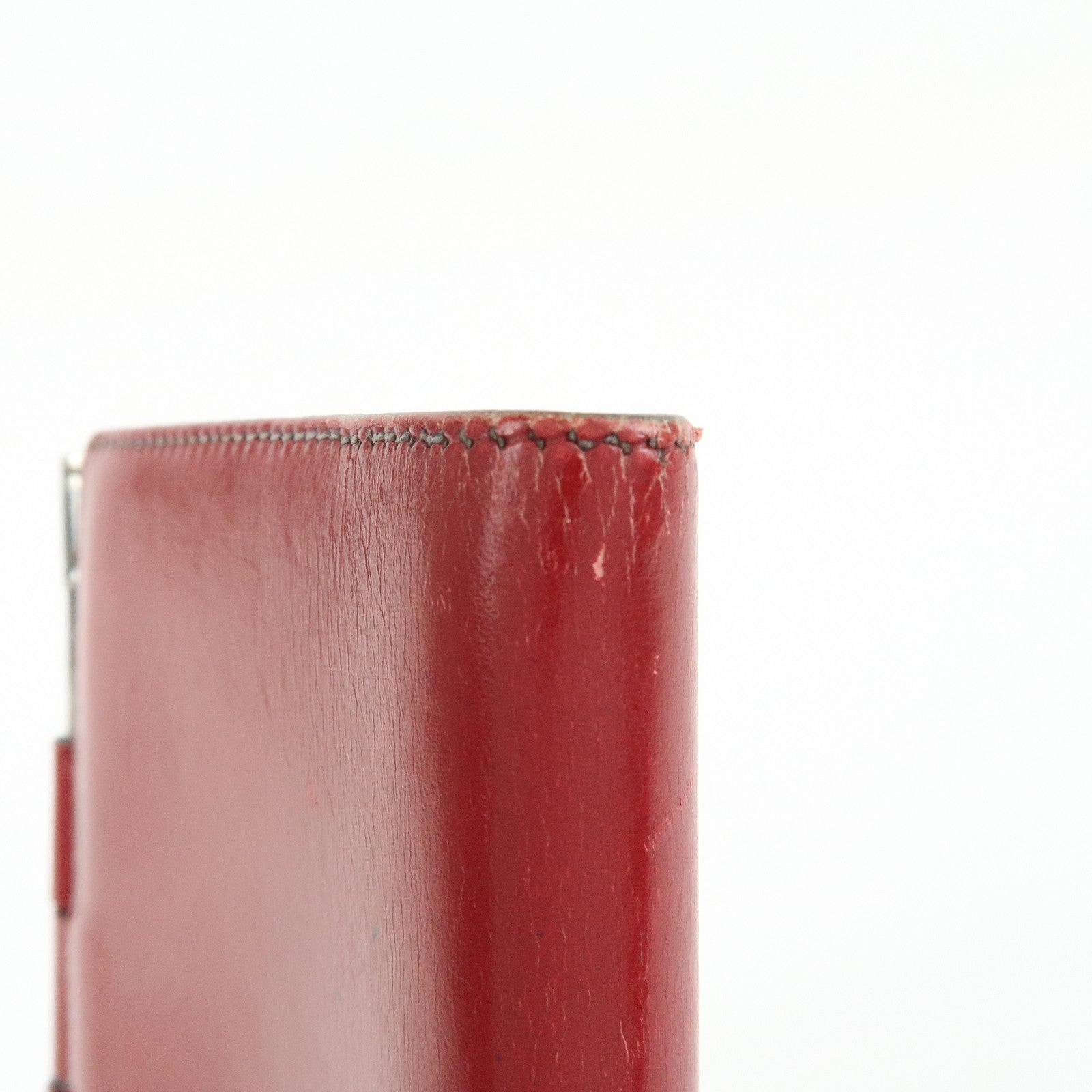 HERMES Box Calf Leather Agenda PM Planner Cover 〇Q Stamped Red
