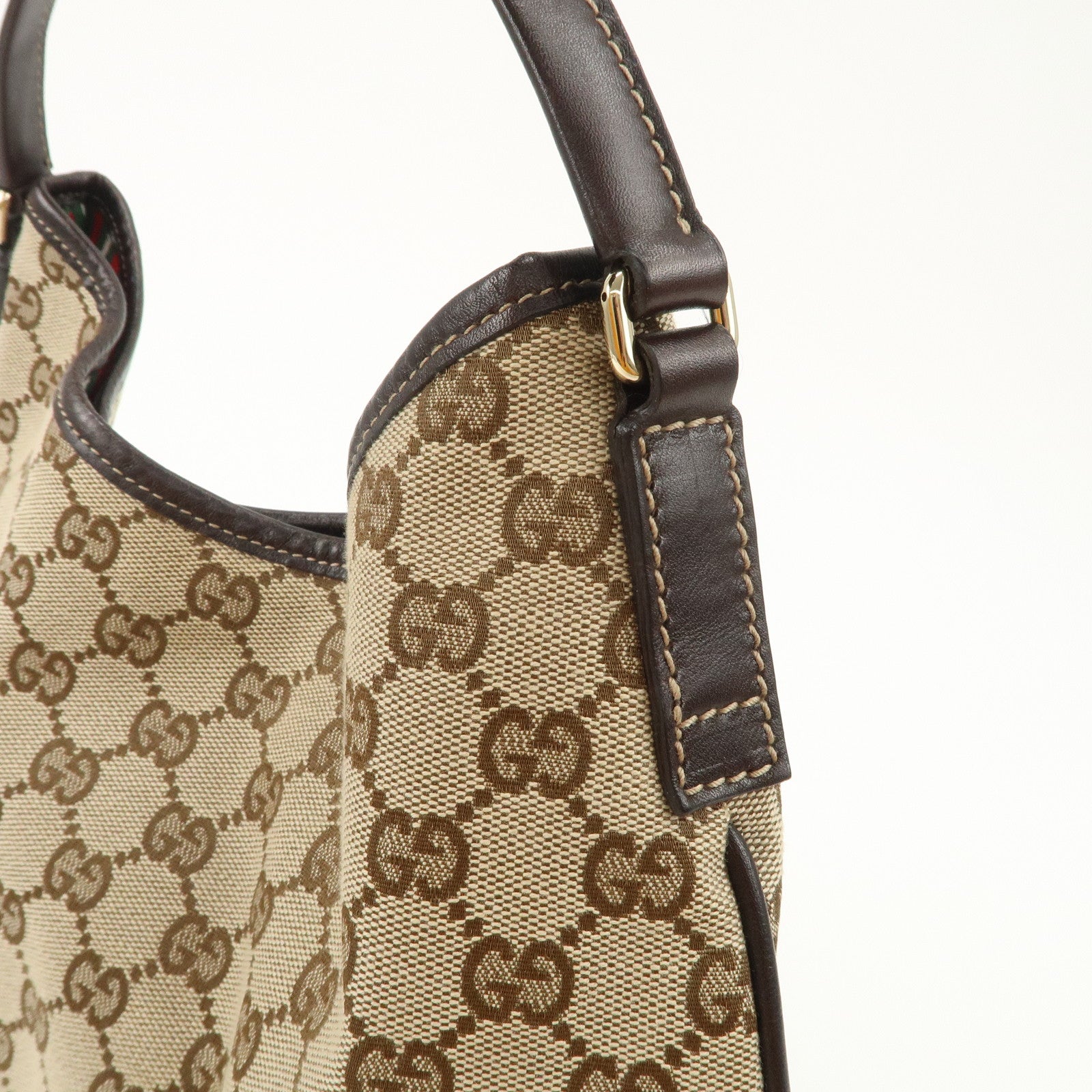 GUCCI New Britt GG Canvas Leather Shoulder Bag Beige Brown 169947