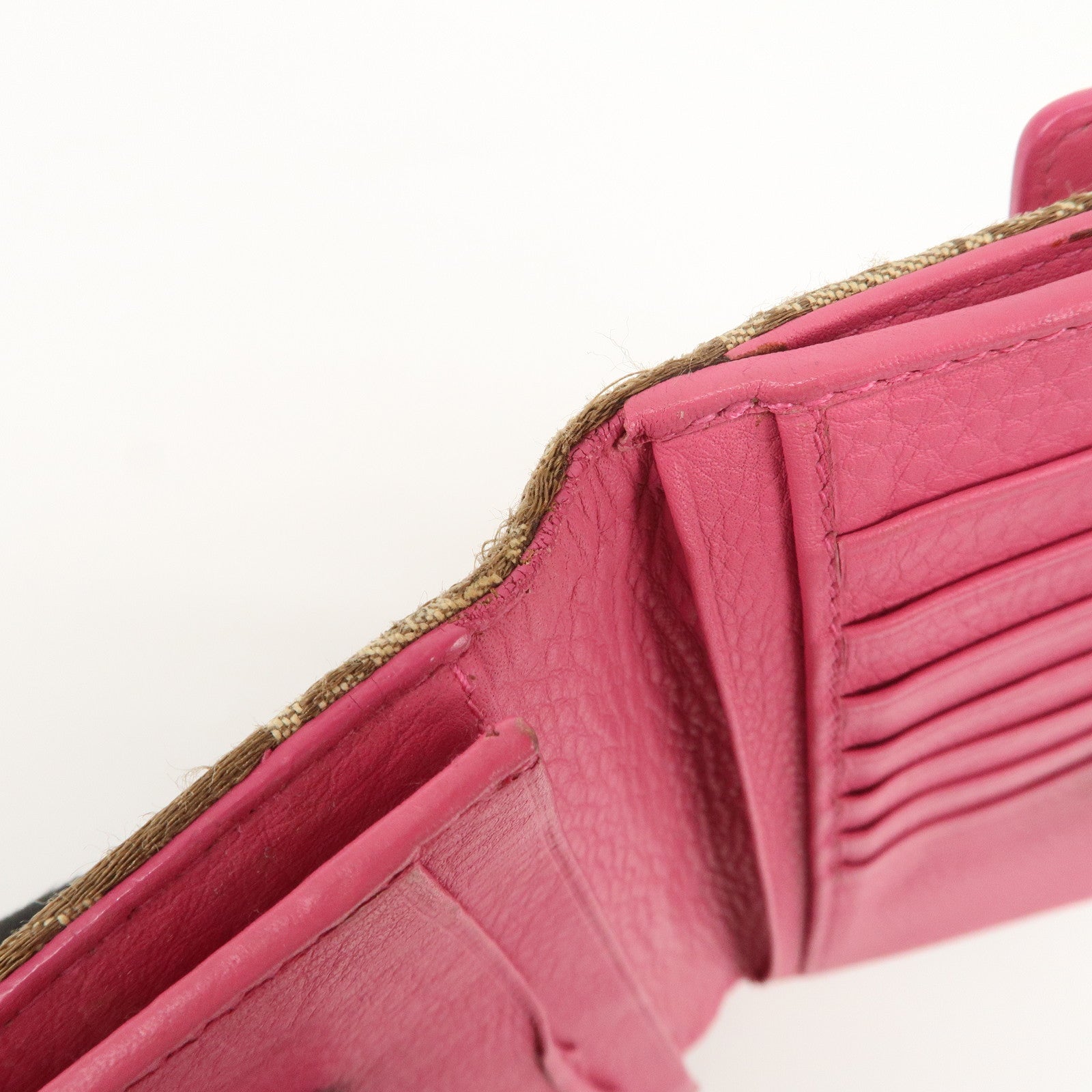 Christian Dior Trotter Street Chic Canvas Leather Long Wallet Pink