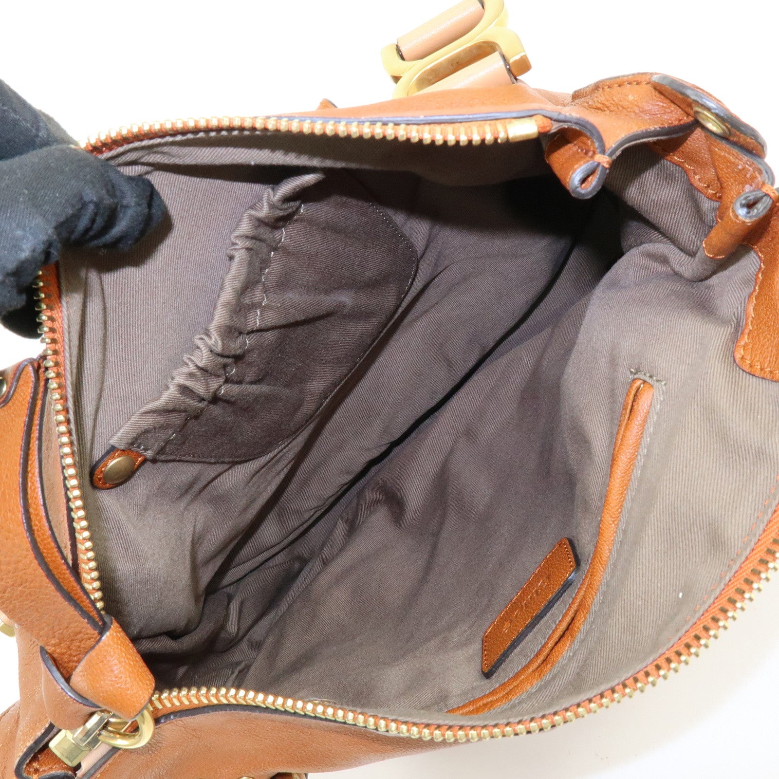 Chloe Marcie Leather 2Way Bag Shoulder Bag Hand Bag Brown