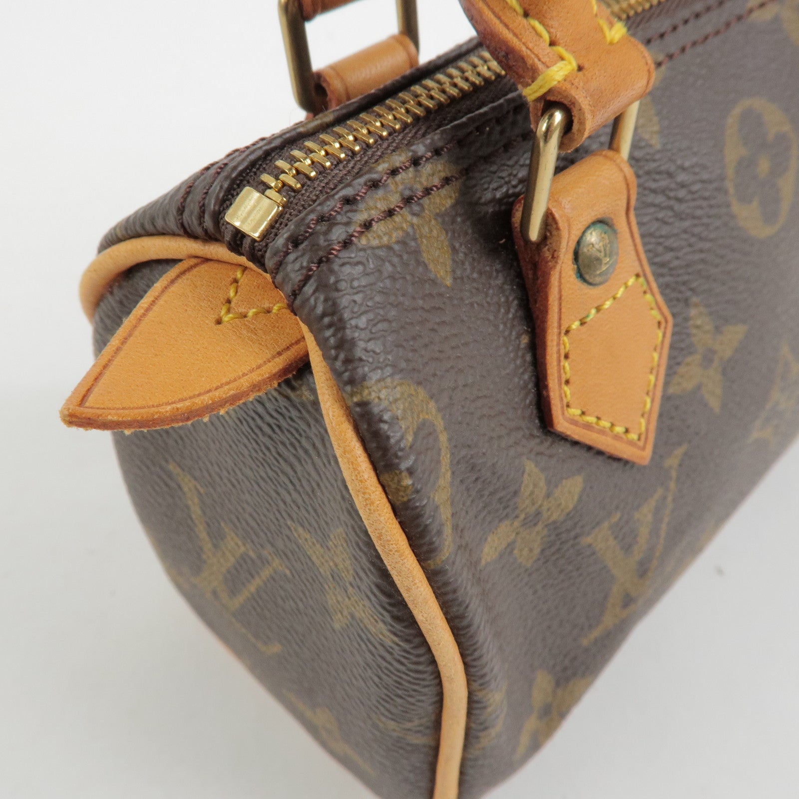 Louis Vuitton Monogram Mini Speedy Hand Bag Brown M41534