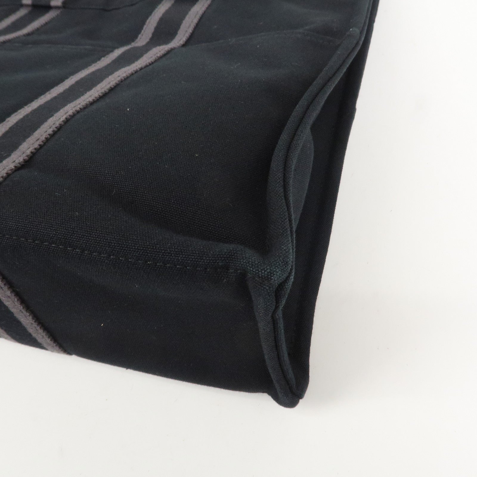 HERMES Fourre Tout MM Canvas Tote Bag Hand Bag Black