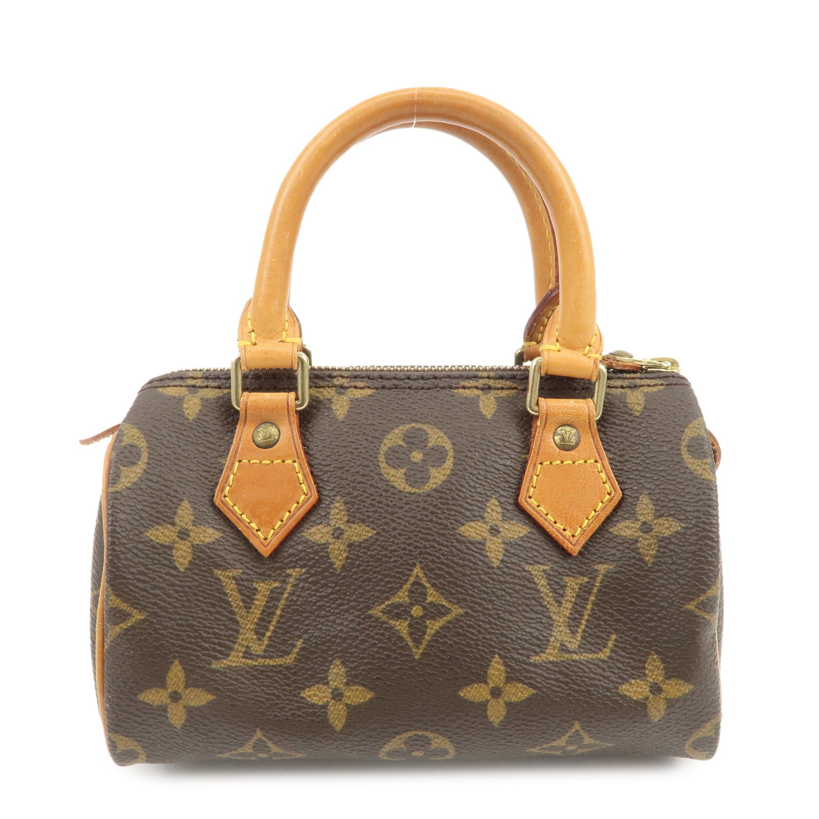 Louis Vuitton Monogram Mini Speedy Hand Bag Boston Bag Brown M41534