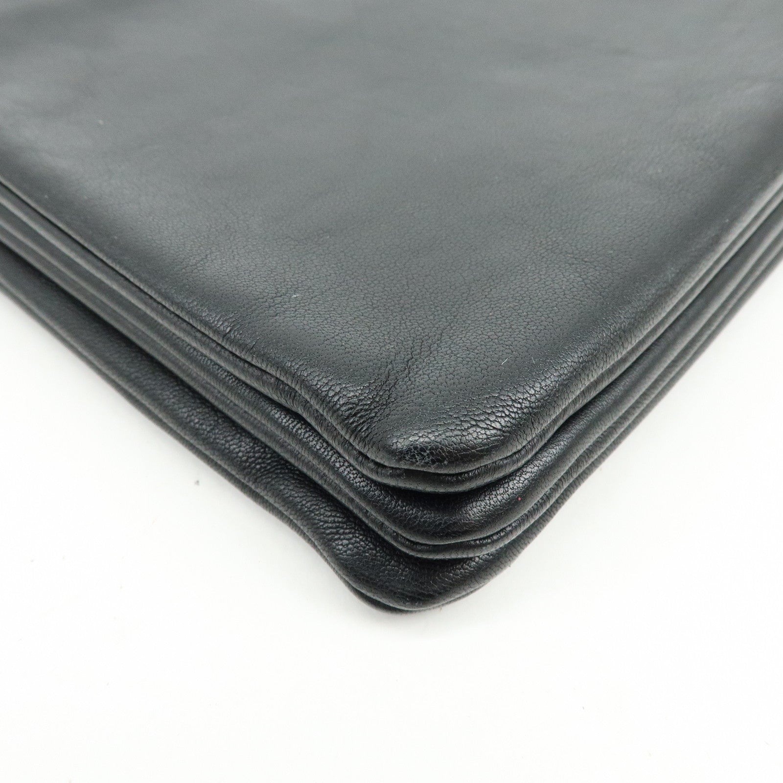 CELINE Trio Leather Shoulder Bag Crossbody Bag Black