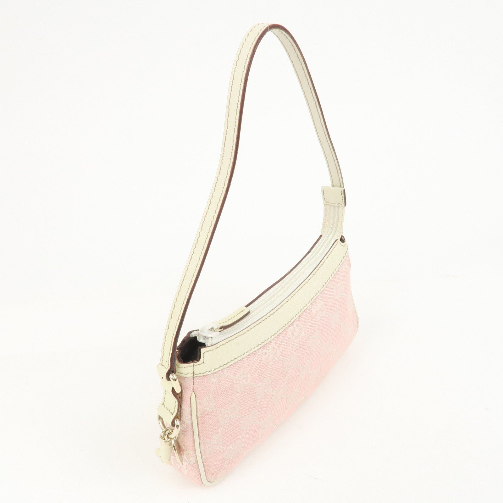 GUCCI GG Monogram Canvas Leather Hand Bag Pouch Shoulder Bag 154432