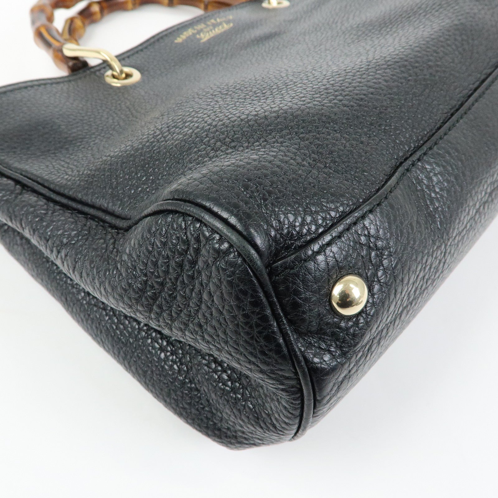 GUCCI Bamboo Leather Shopper Medium 2Way Bag Shoulder Bag 323660
