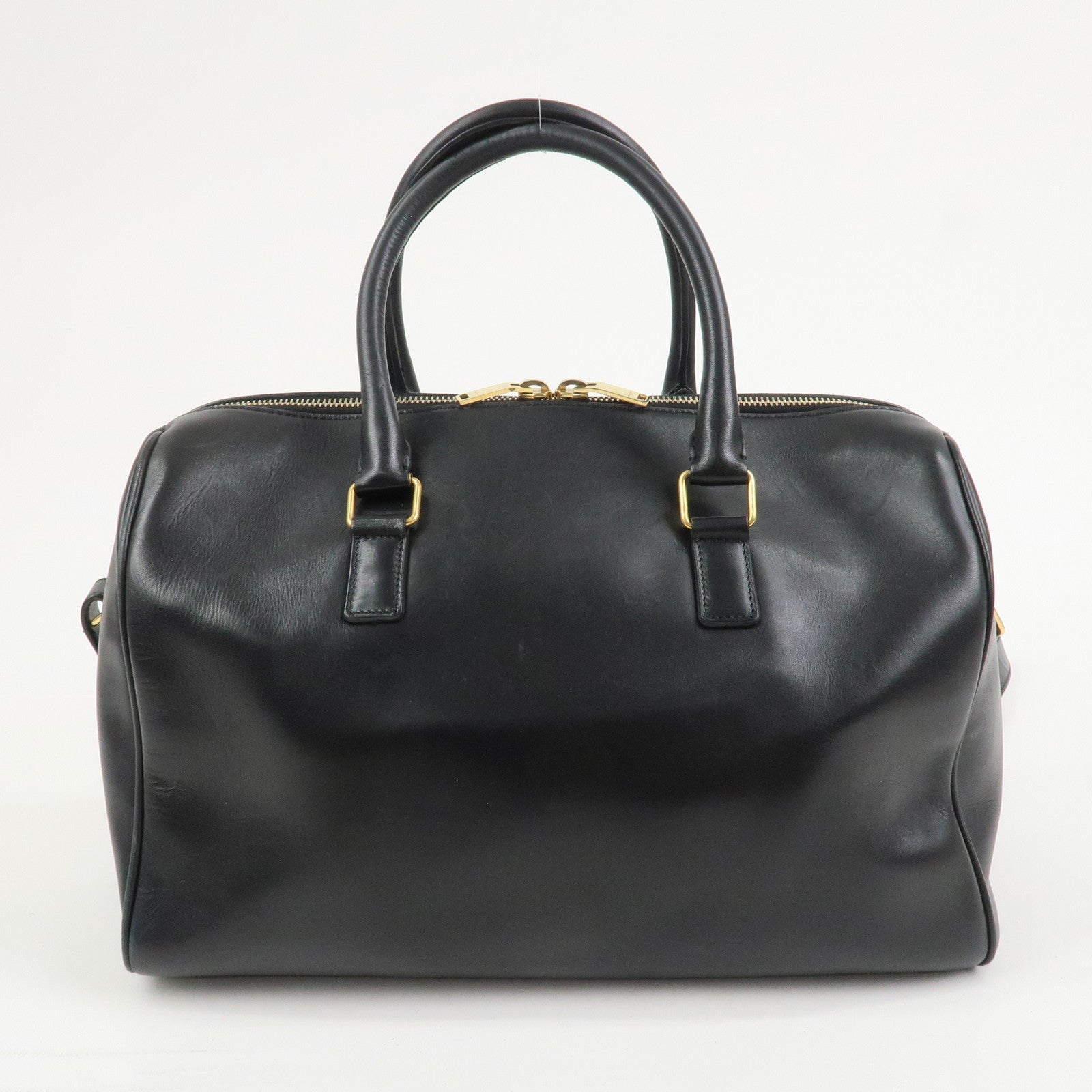 SAINT LAURENT PARIS Duffle 6 Leather 2Way Bag Hand Bag Black 322049