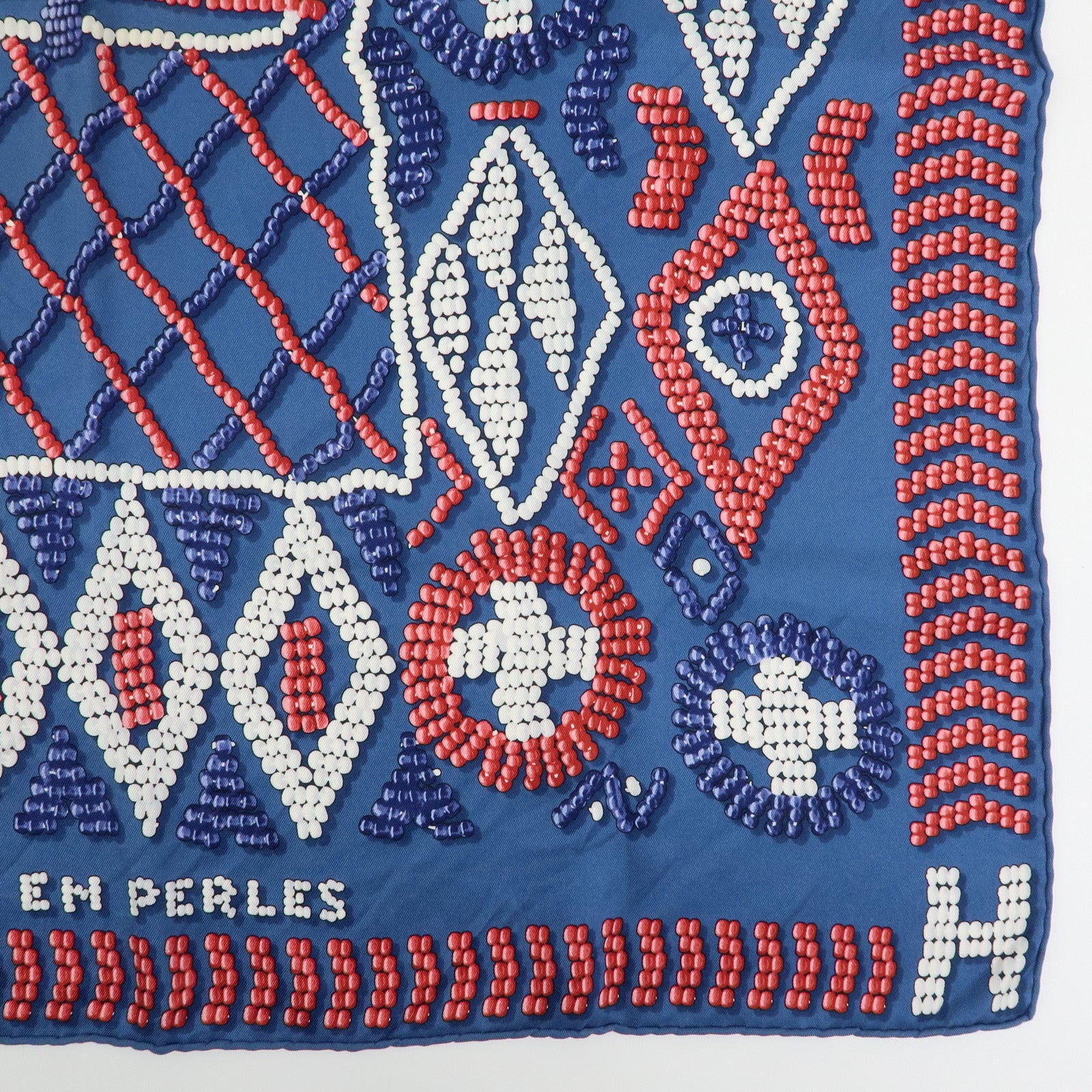 HERMES Carre 65 Set of 2 Silk 100% Scarf Black Purple Blue