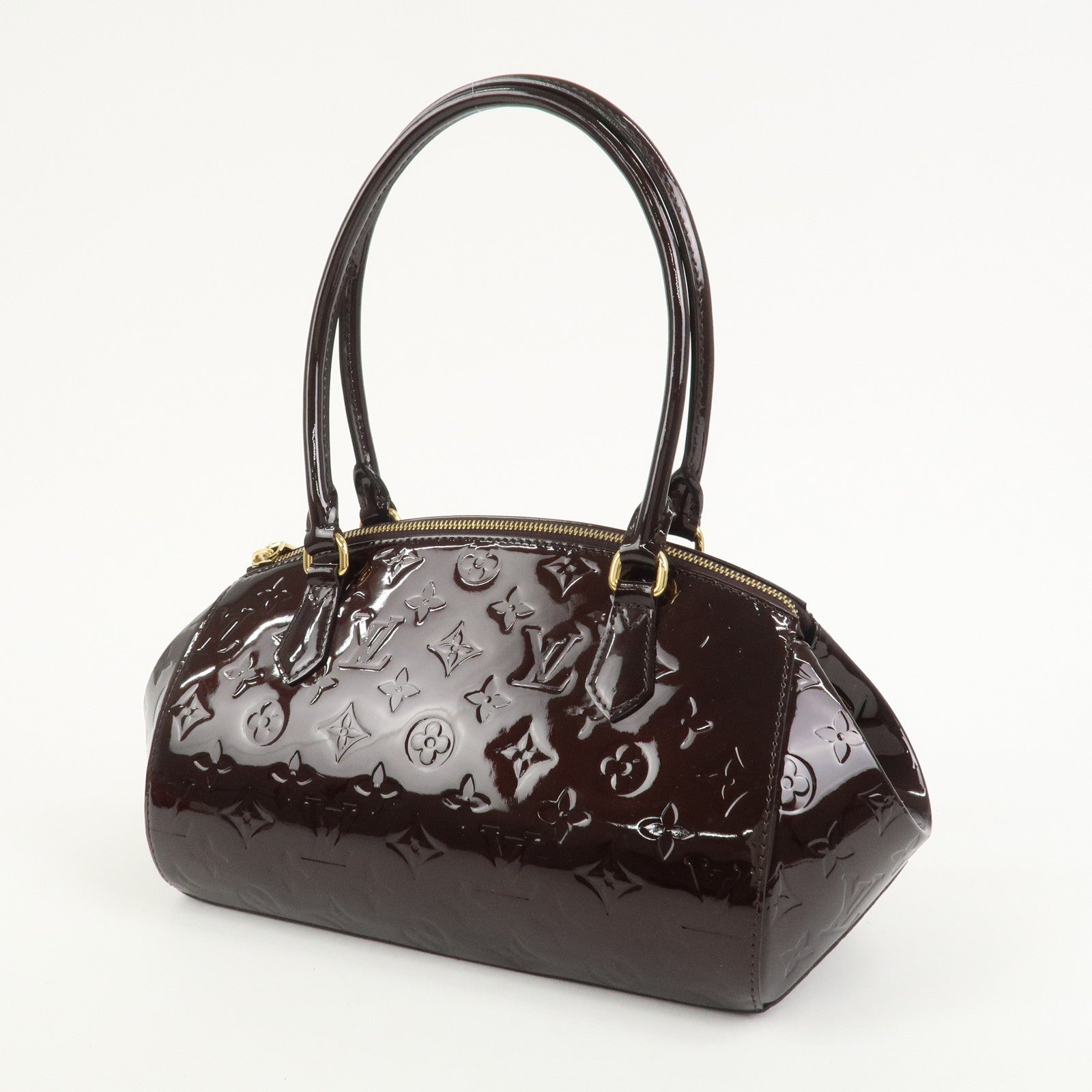 Louis Vuitton Monogram Vernis Sherwood PM Hand Bag Amarante M91493