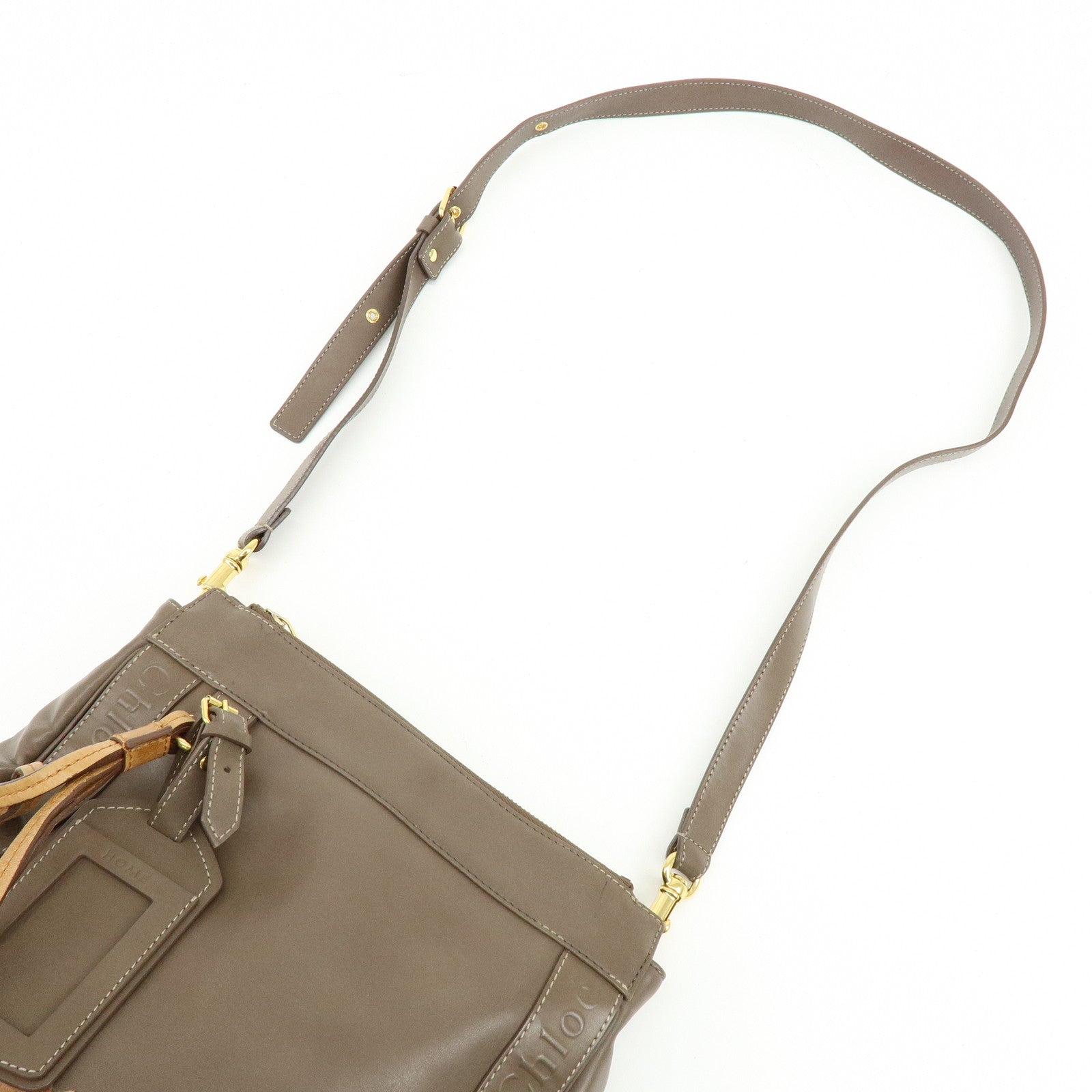 Chloe Eden Leather Shoulder Bag Crossbody Bag Tassel Brown