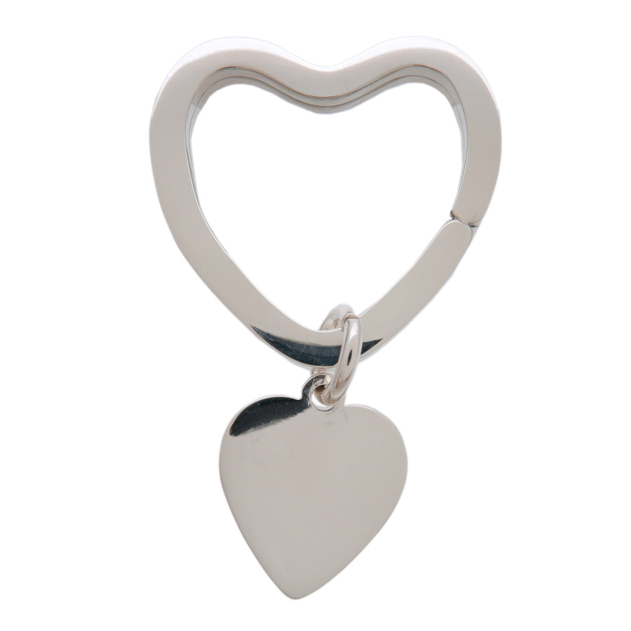Tiffany & Co Open Heart Bag Charm Key Chain SV925 Silver