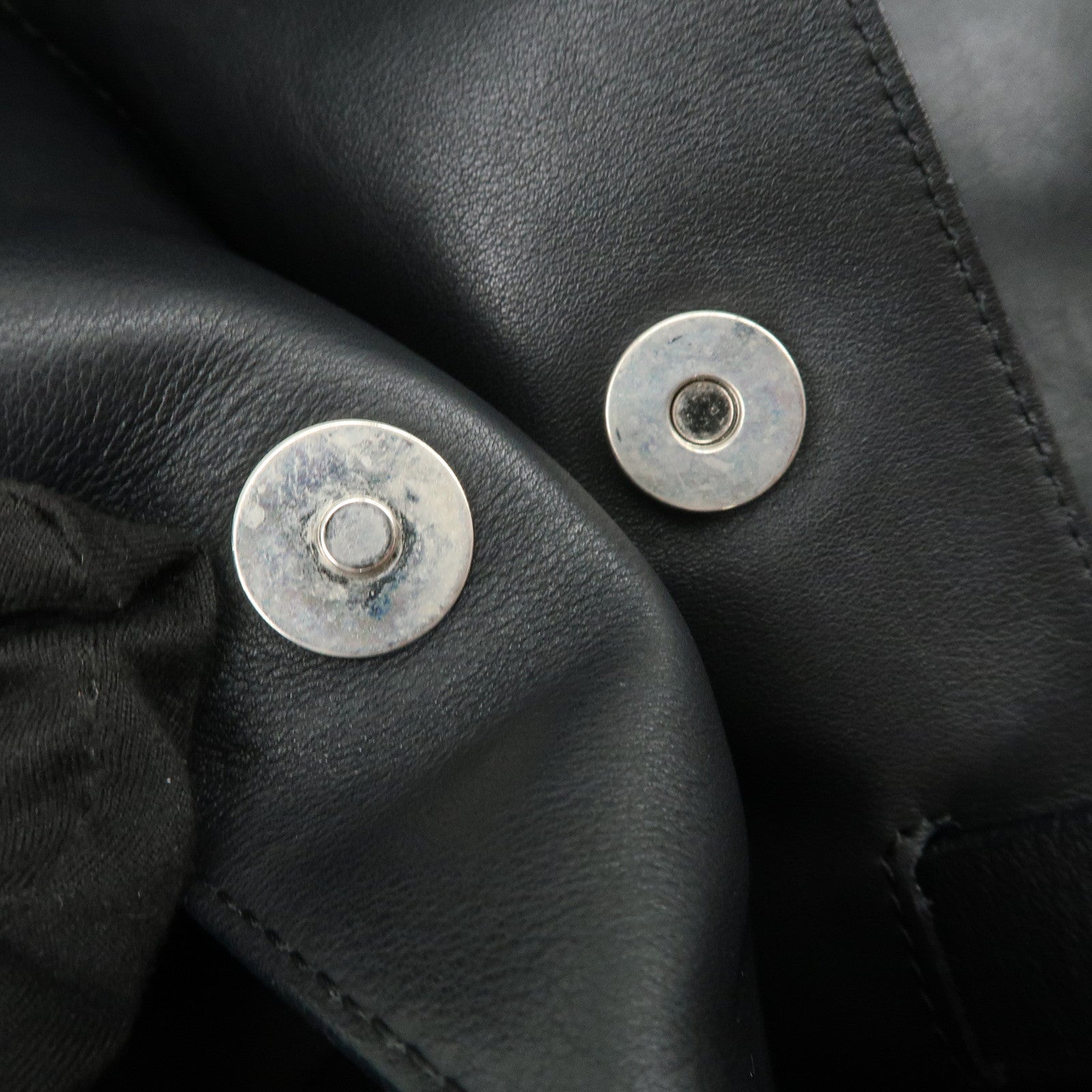 LOEWE Logo Leather Tote Bag Hand Bag Shoulder Bag Black