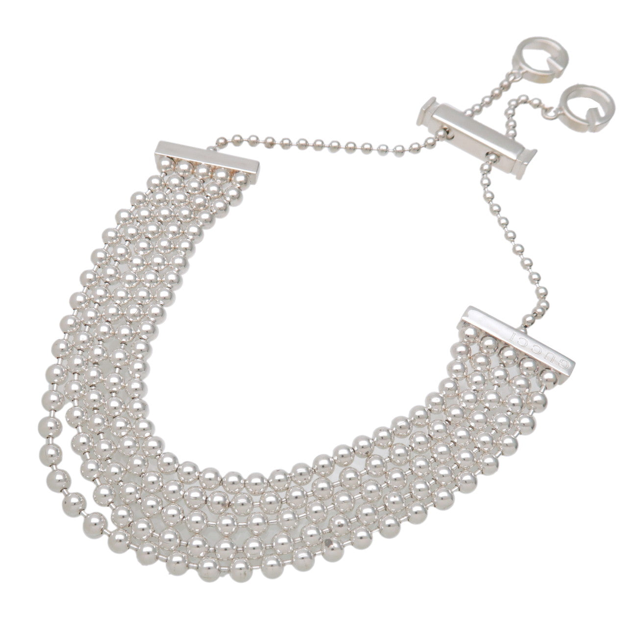 GUCCI GUCCI G Logo 5 Strand Ball Chain Bracelet SV925 Silver