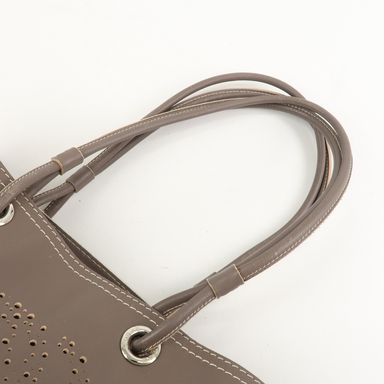 LOEWE Anagram Leather Shopper Tote Bag Shoulder Bag Brown
