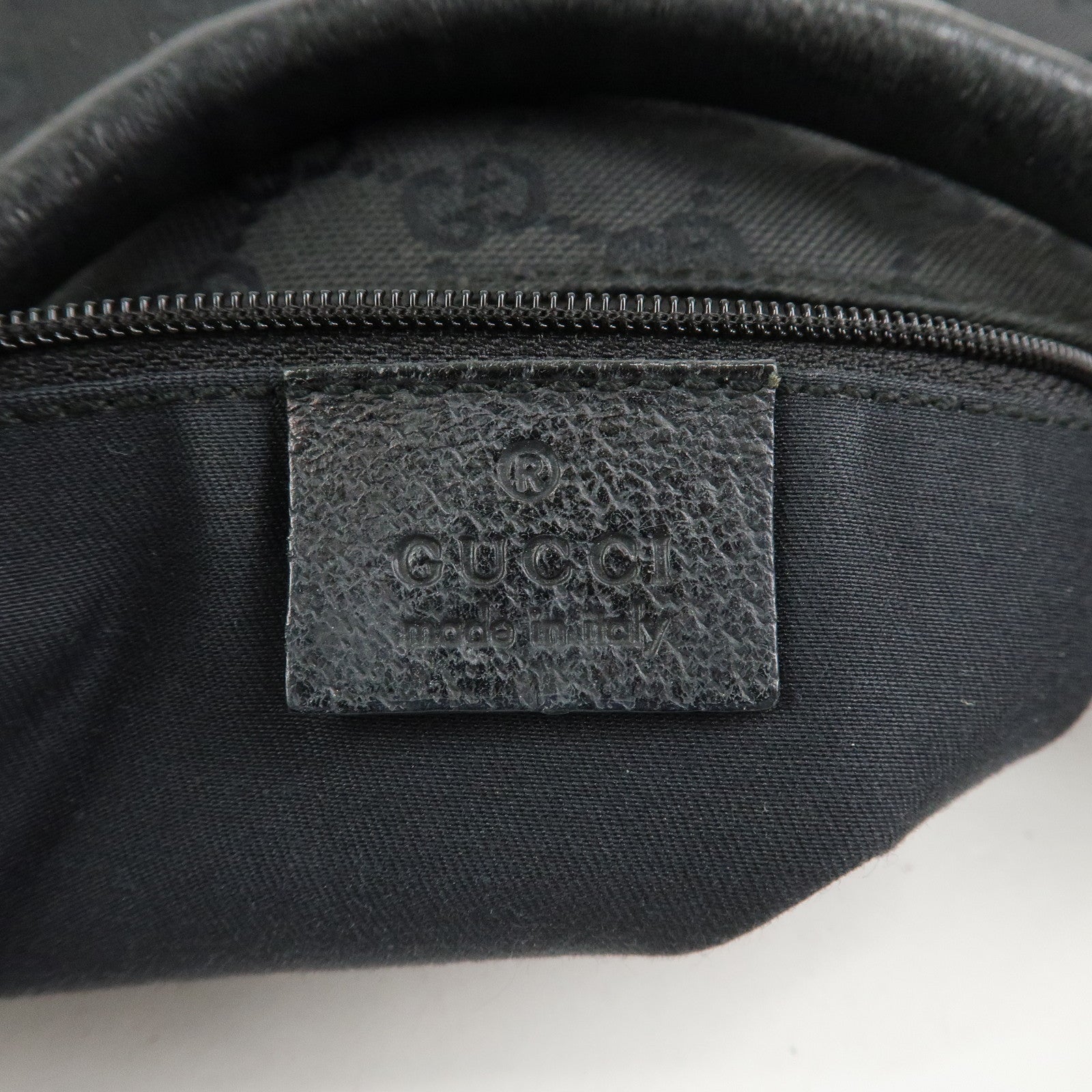 GUCCI GG Canvas Leather Shoulder Bag Hand Bag Black 115003
