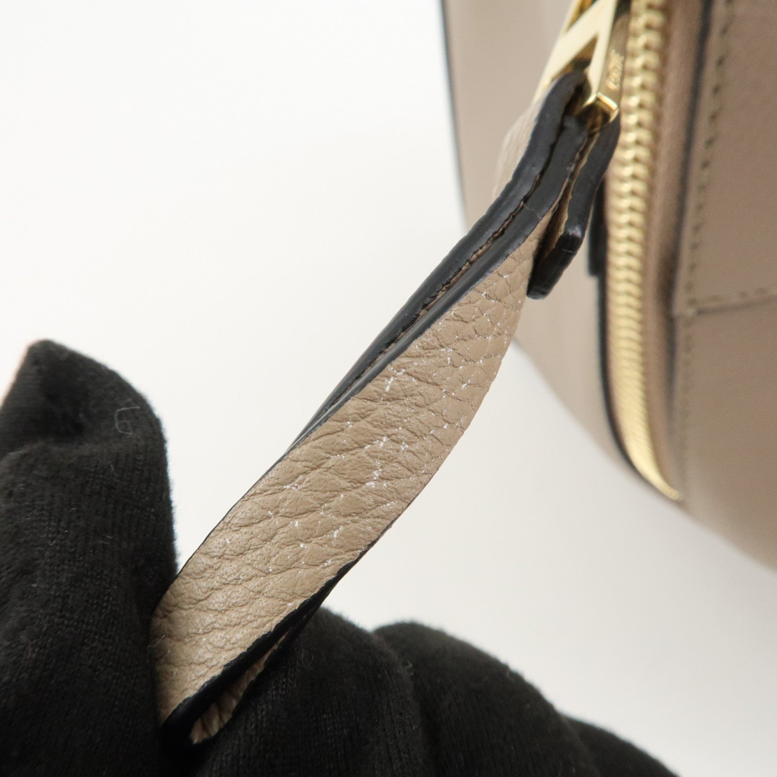 LOEWE Anagram Leather Hammock Small Shoulder Bag Greige Used