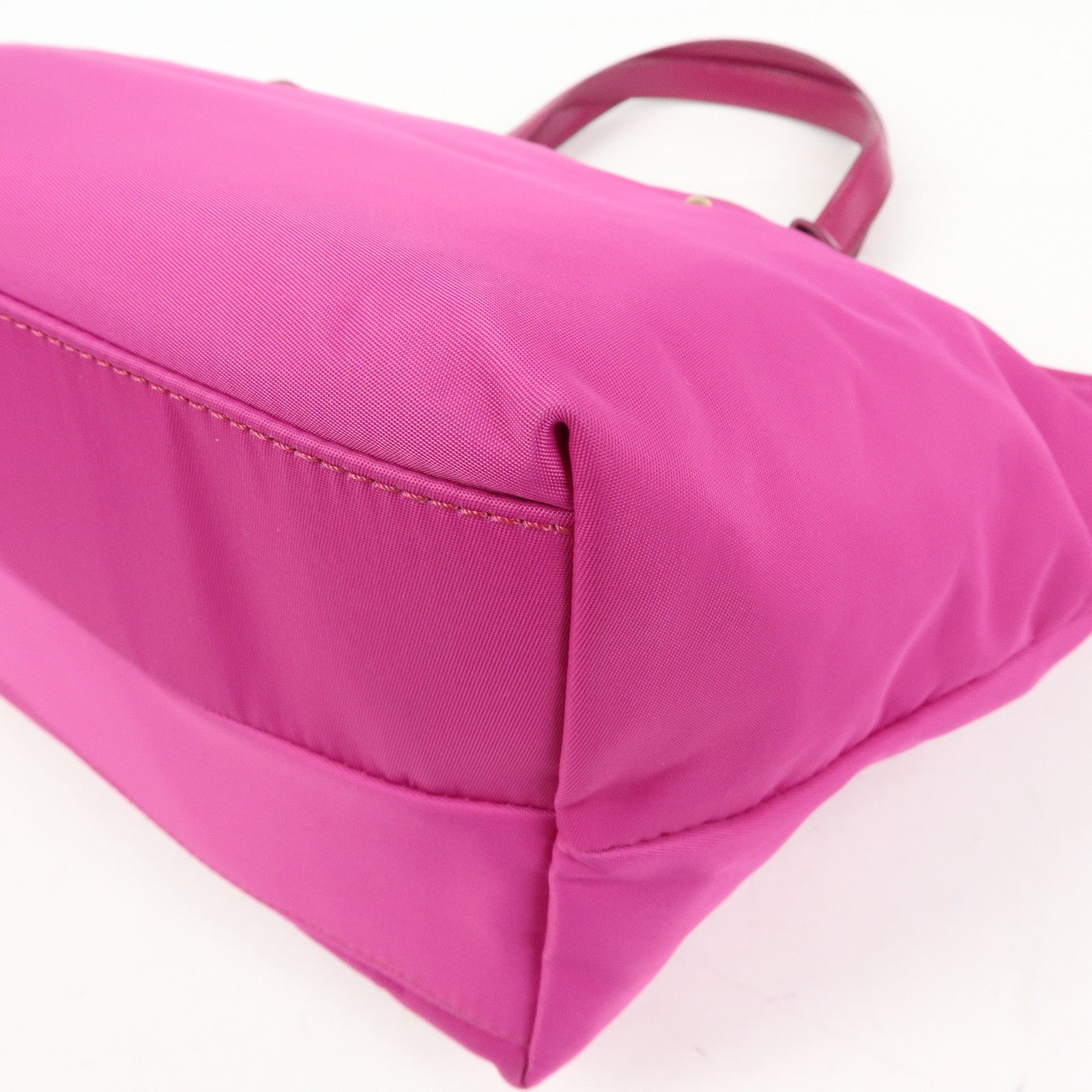 Ferragamo Gancini Nylon Leather 2Way Bag Hand Bag Shoulder Bag Pink