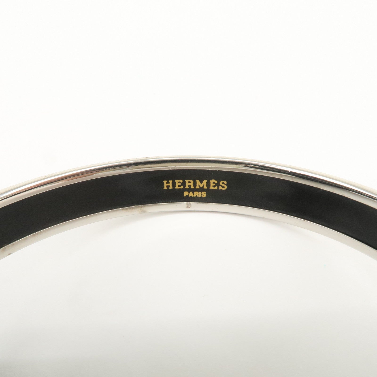 HERMES Email PM Bangle Bracelet Dark Navy Silver