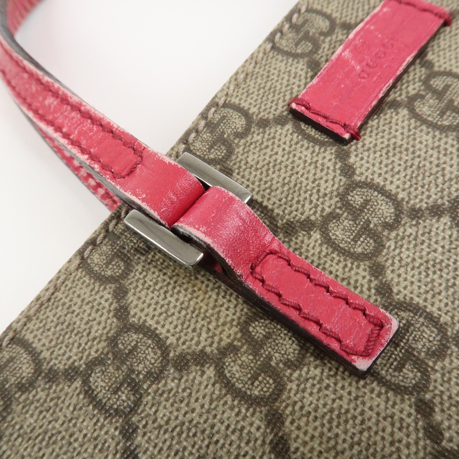 GUCCI GG Supreme Leather Tote Bag Hand Bag Beige Pink 117551