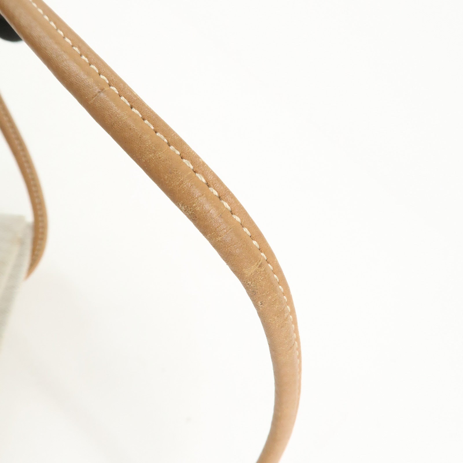 HERMES Aline GM Canvas Leather Shoulder Bag Natural