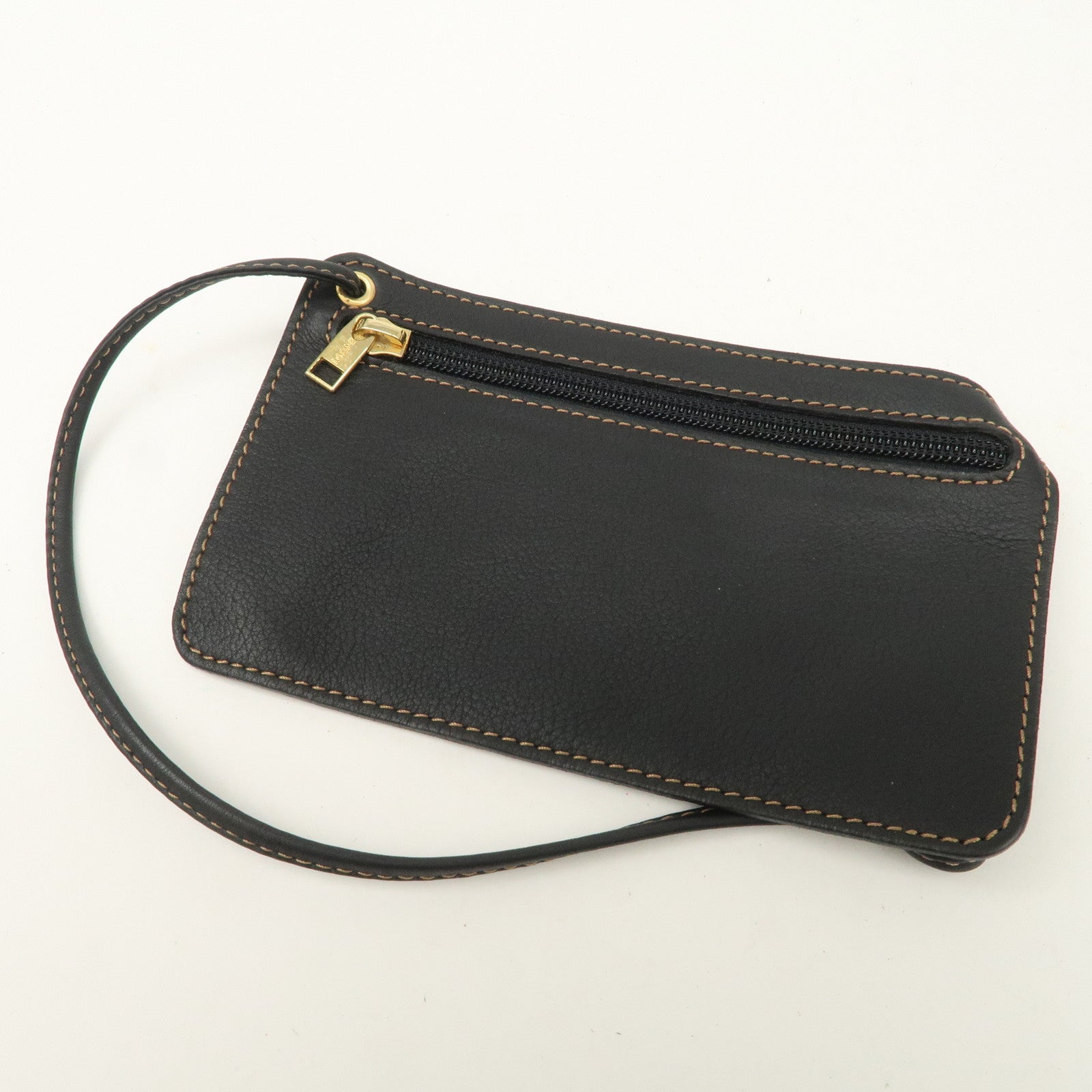 LOEWE Anton Leather Shoulder Bag Cross Body Bag Black Used