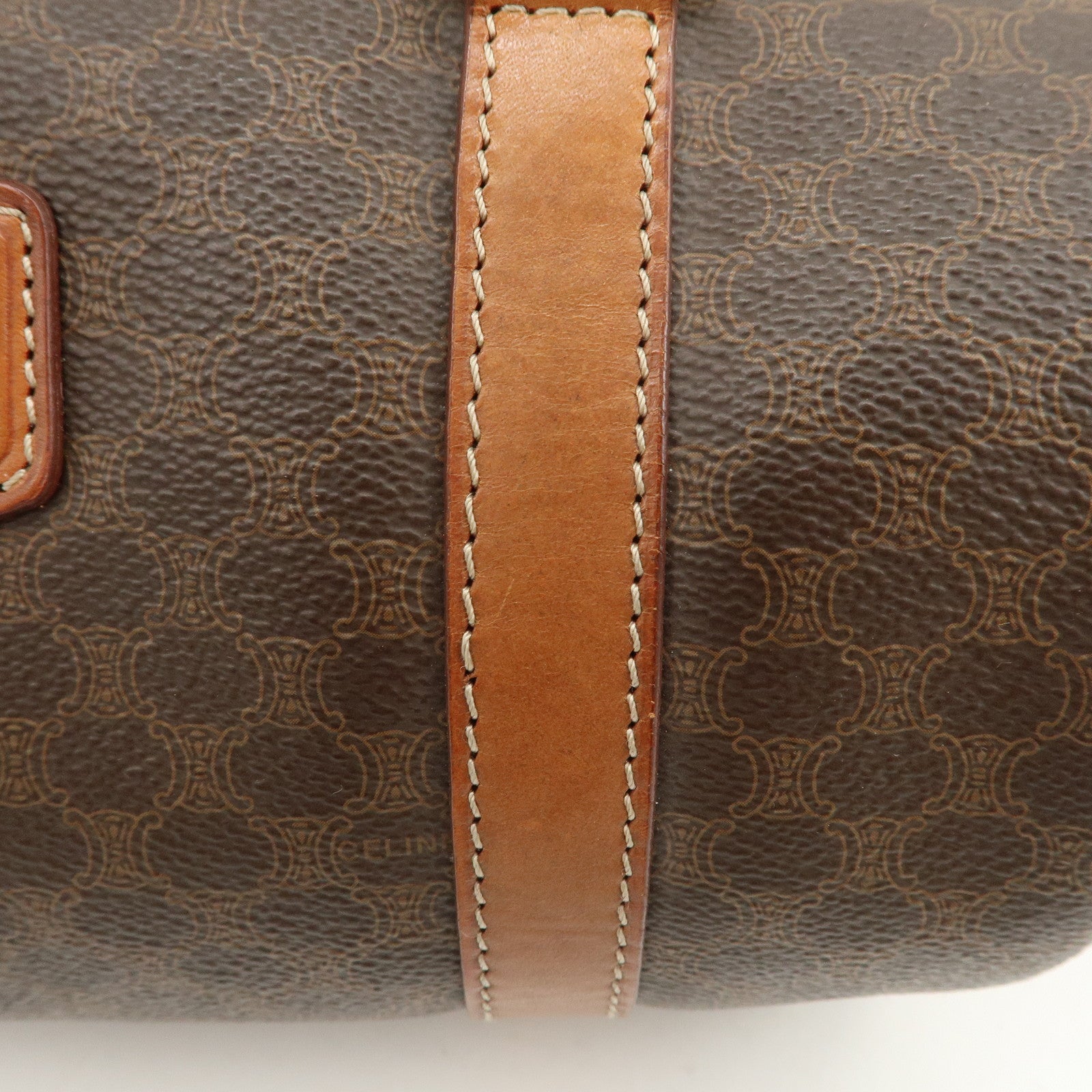 CELINE Macadam PVC Leather Hand Bag Shoulder Bag Brown