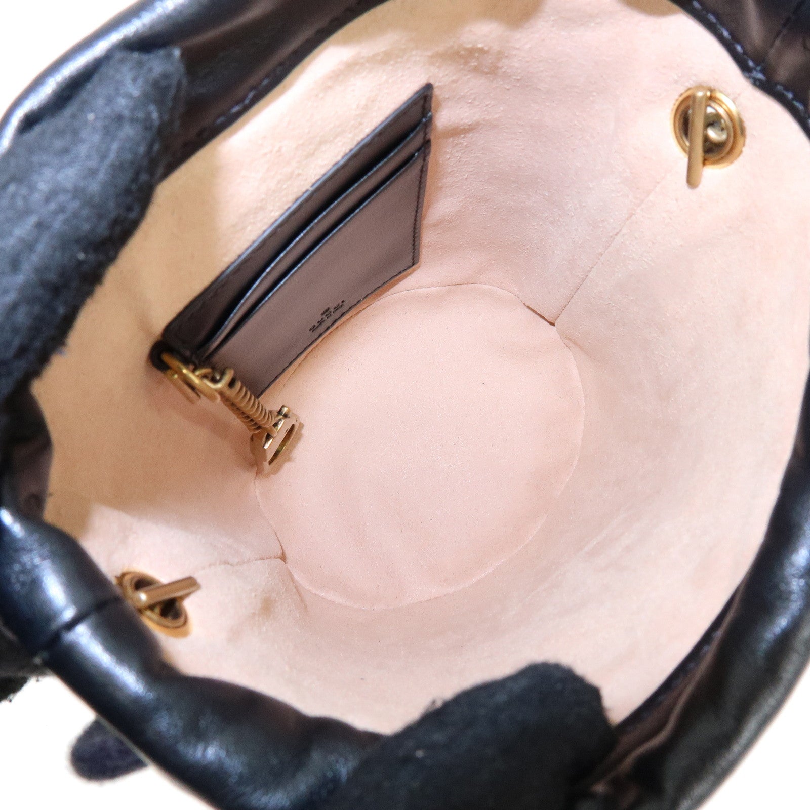 GUCCI GG Marmont Leather Small Bucket Bag Chain Shoulder Bag 57516
