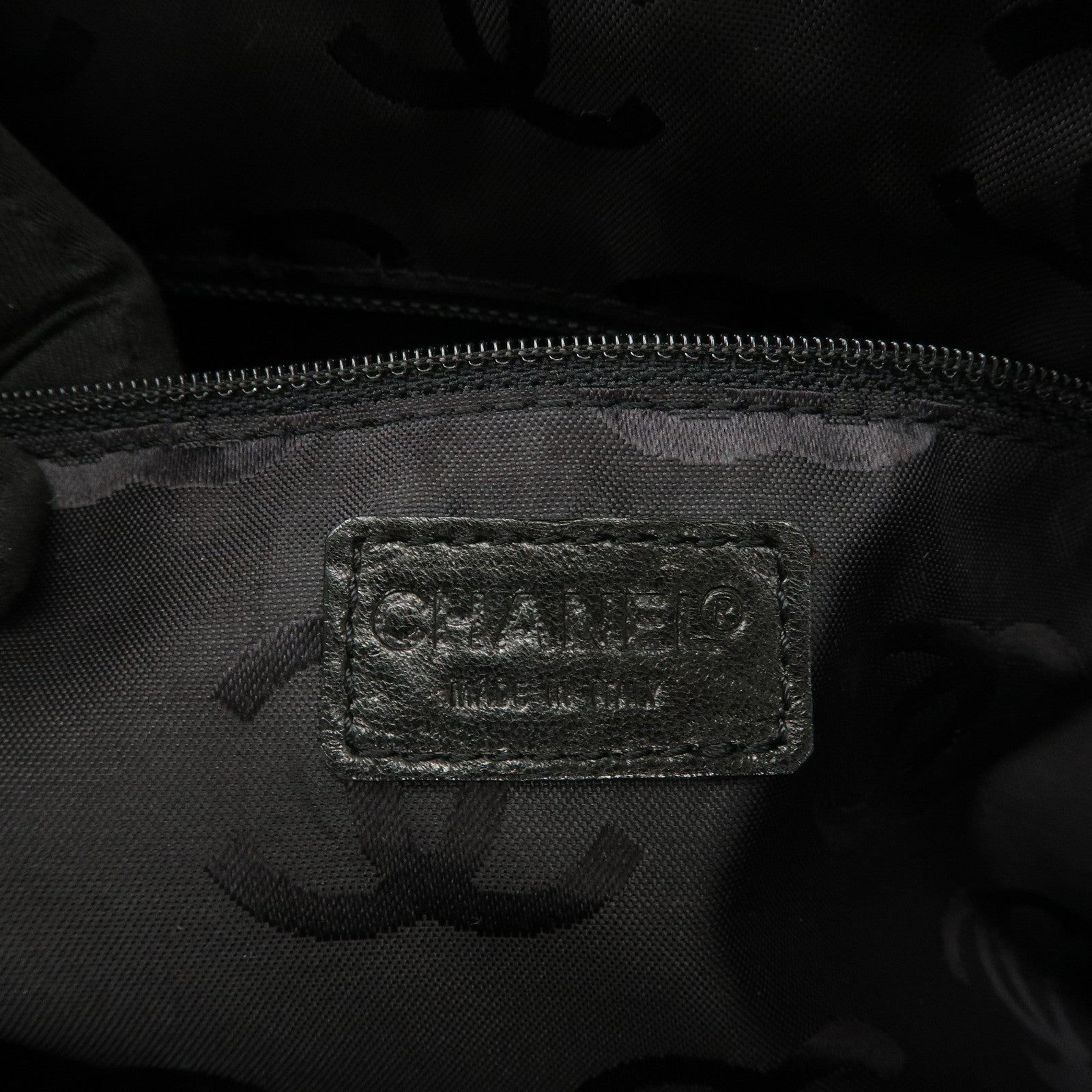 CHANEL Suede Shoulder Bag Hand Bag Tassel Black Used