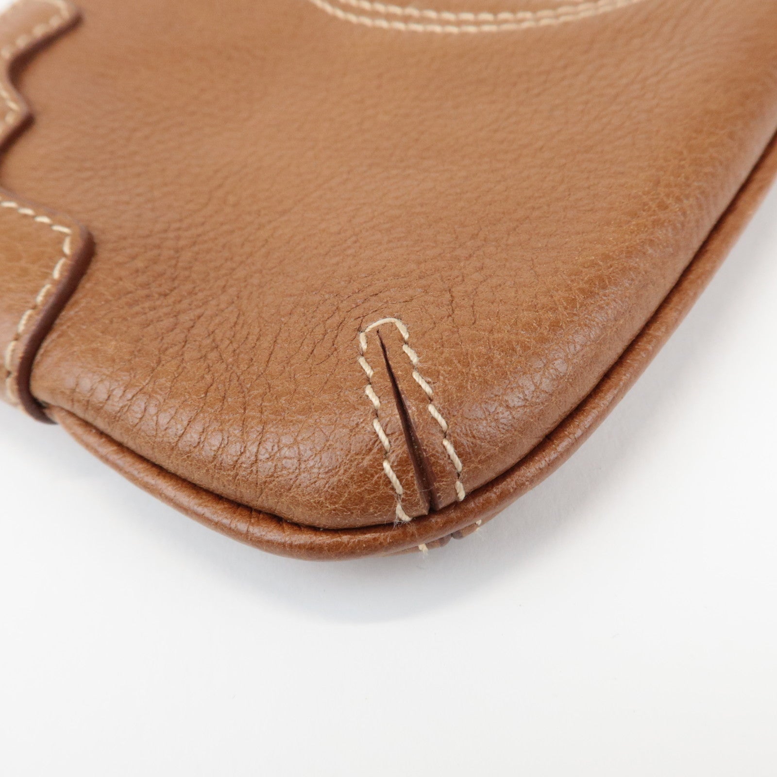 Cartier Marcello de Cartier 2C Logo Leather Pouch Wrist Bag Brown