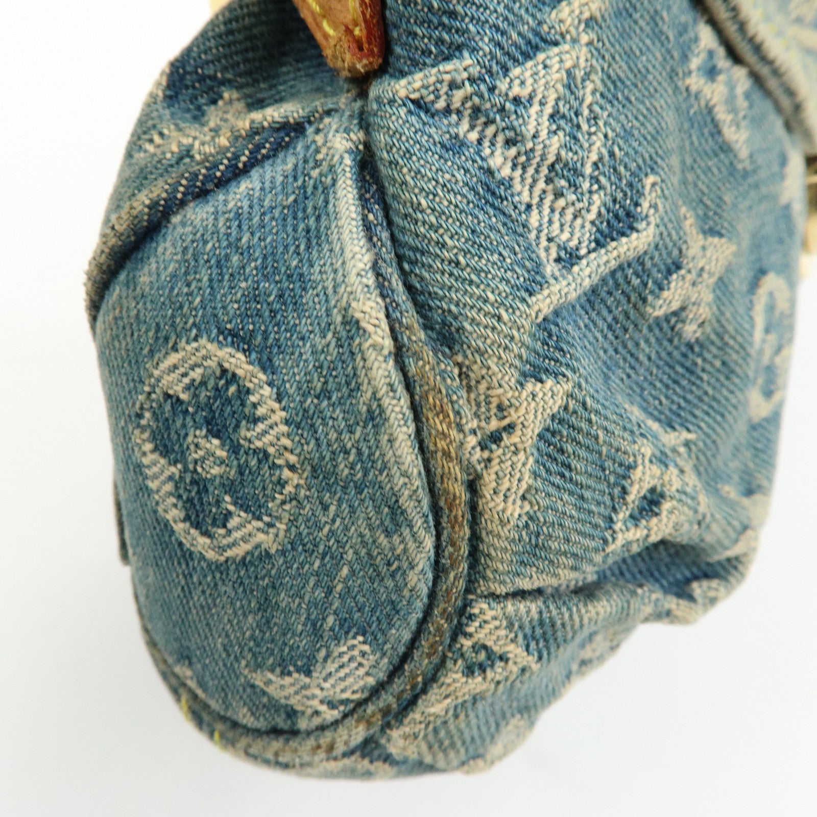 Louis Vuitton Monogram Denim Mini Pleaty Shoulder Bag Blue M95050