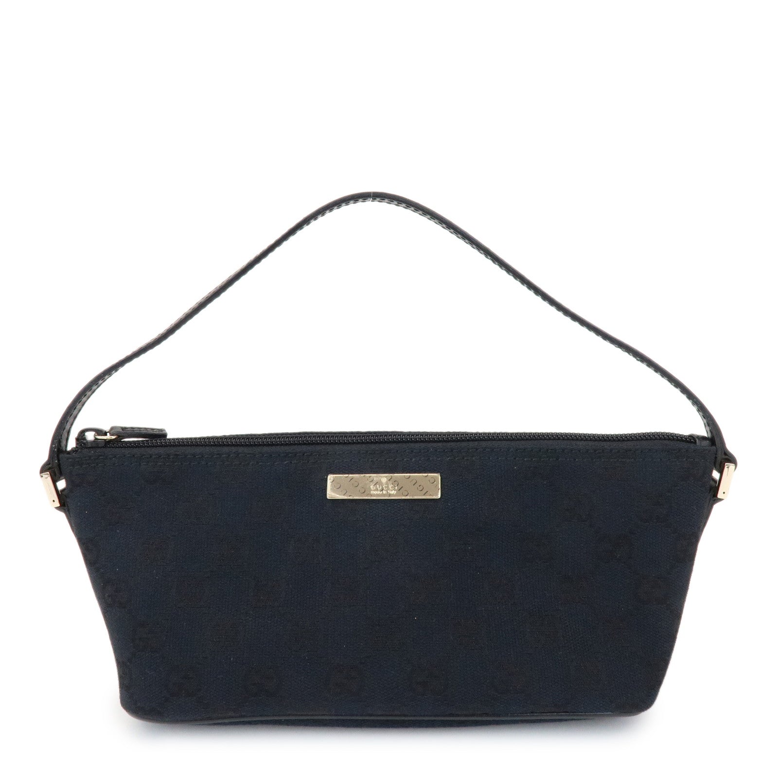 GUCCI Boat Bag GG Canvas Leather Accessory Pouch Hand Bag 039・1103