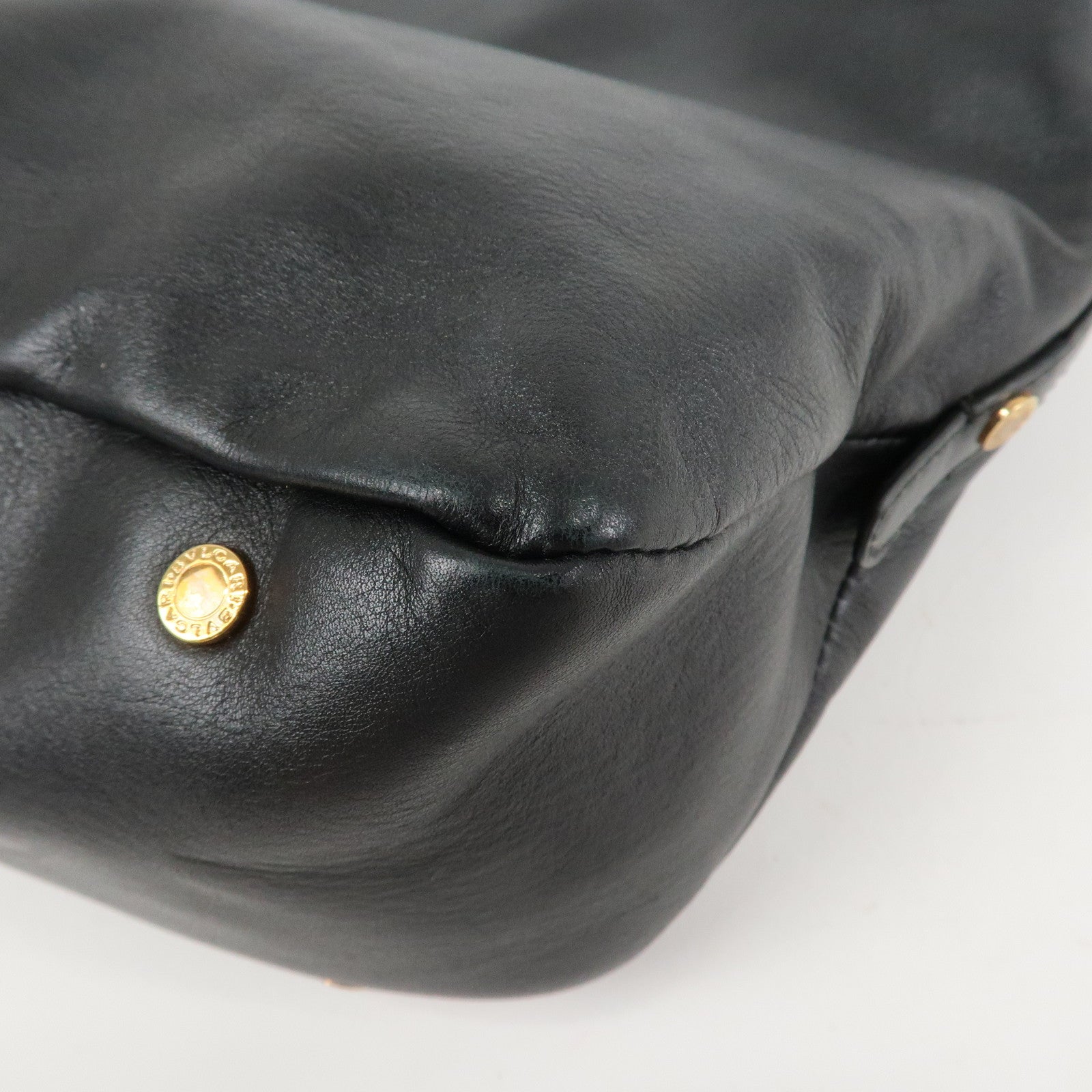 BVLGARI Leather B-Zero1 Shoulder Bag Hand Bag Black