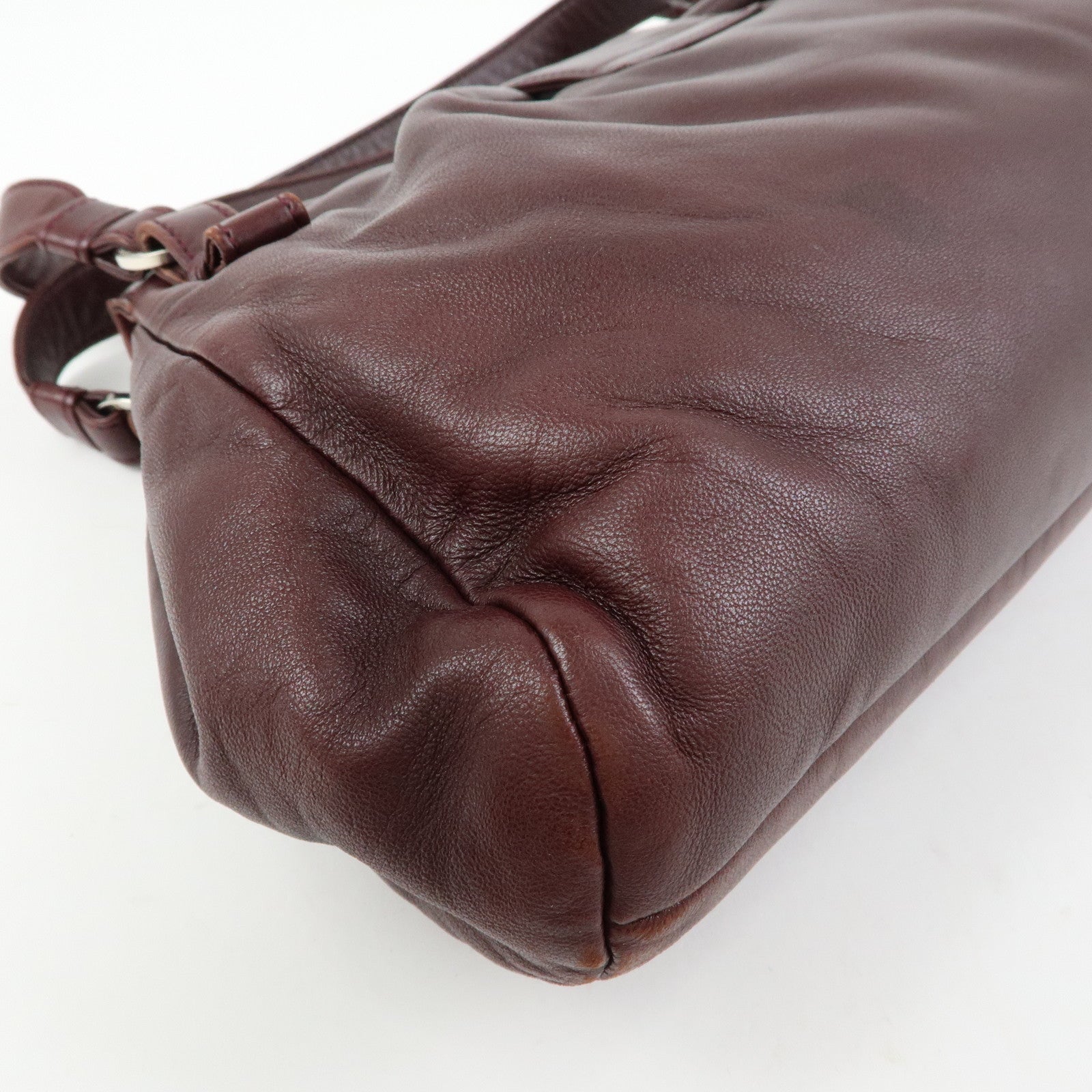 LOEWE Anagram Nappa Leather Hand Bag Shoulder Bag Bordeaux Brown