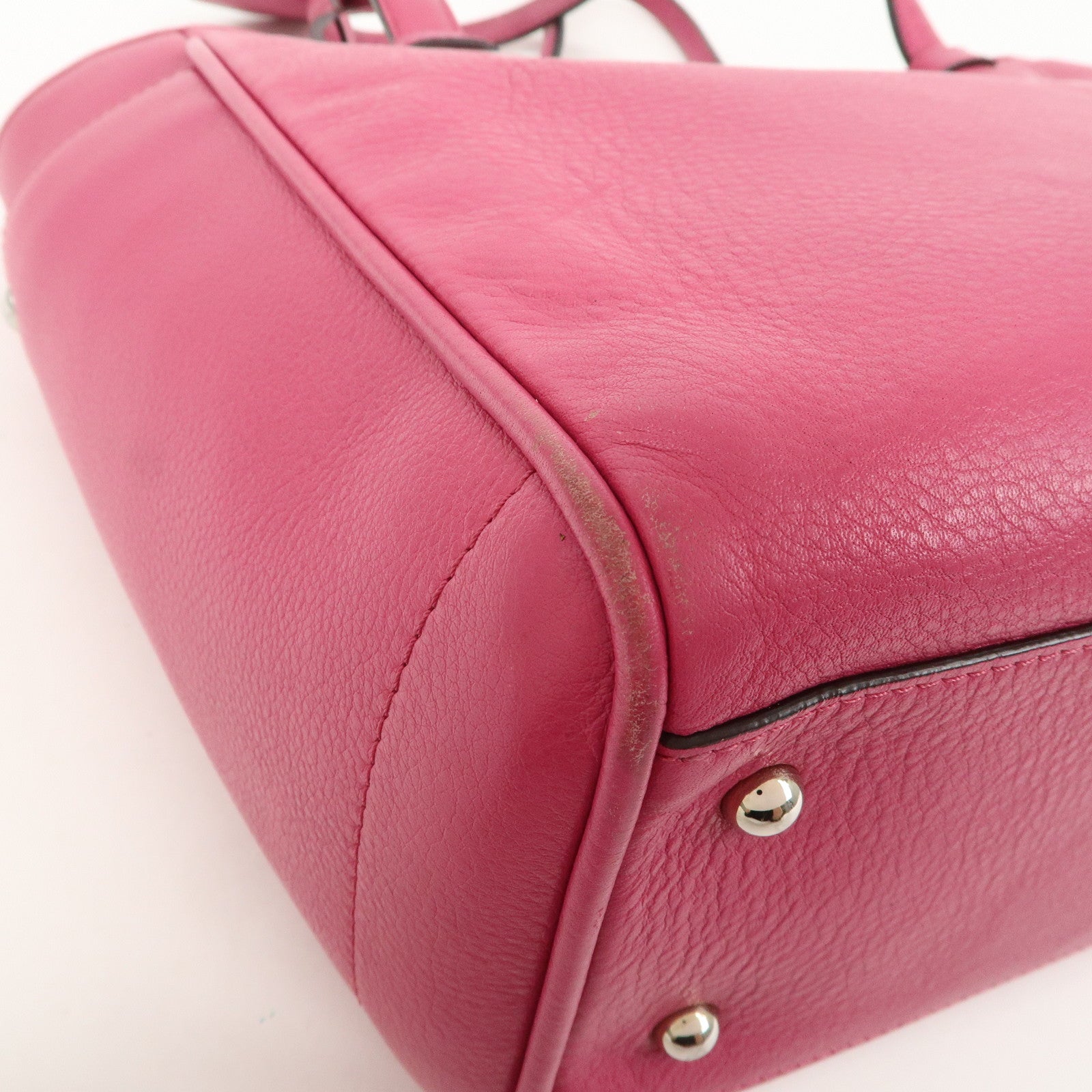 LOEWE Heritage Leather Tote Bag Hand Bag Shoulder Bag Pink