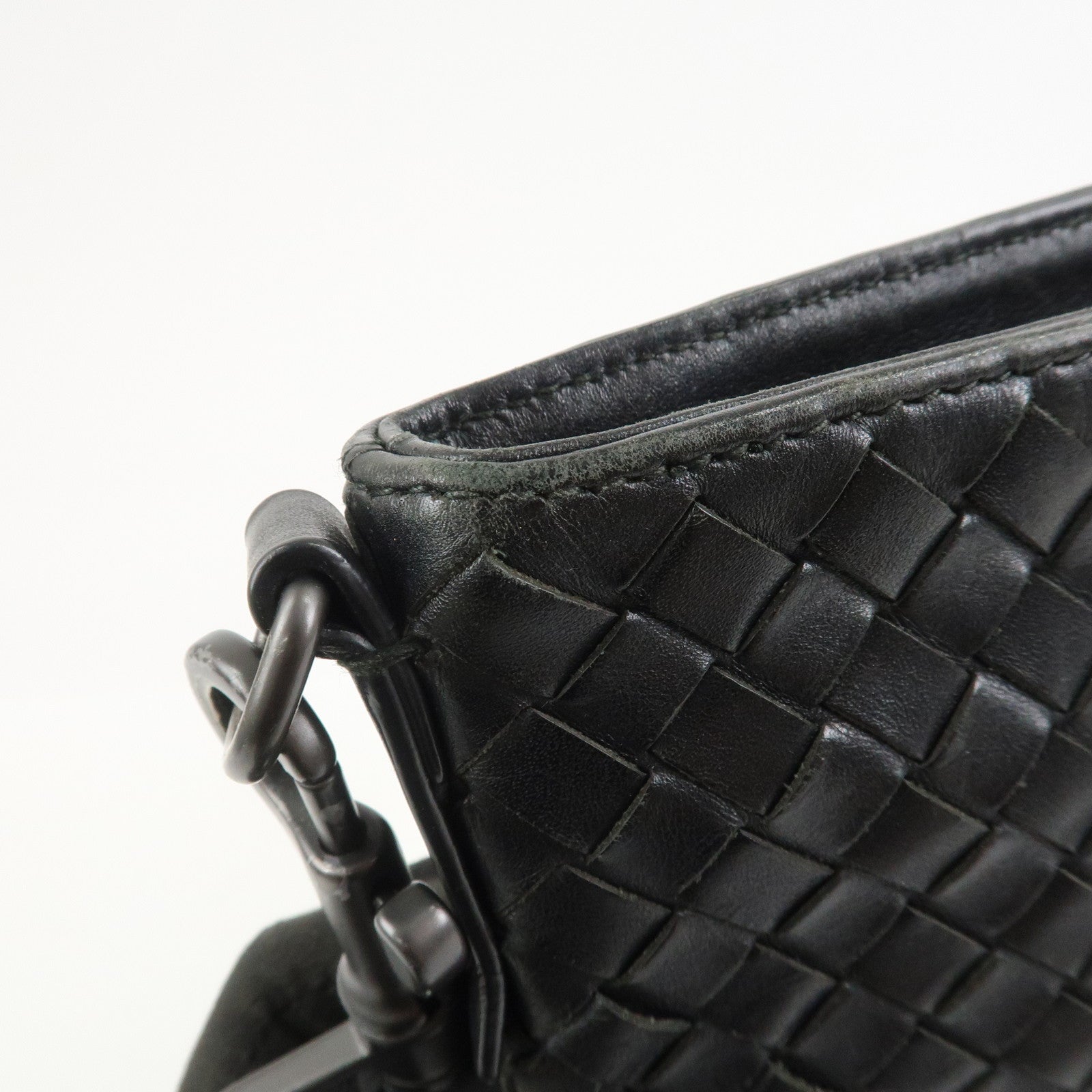 BOTTEGA VENETA Intrecciato Shoulder Bag Crossbody Bag Black 276356