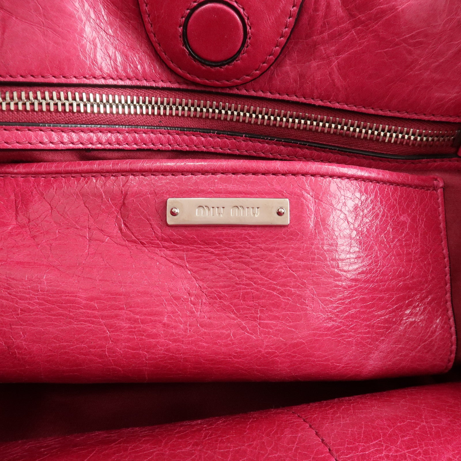 MIU MIU Logo 2Way Bag Hand Bag Shoulder Bag Pink