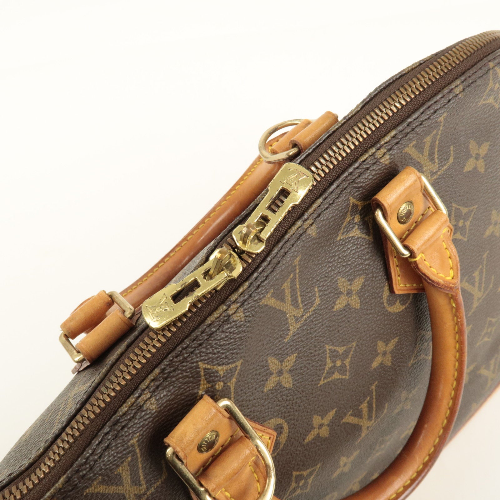 Louis Vuitton Monogram Alma Hand Bag Brown M51130 Used