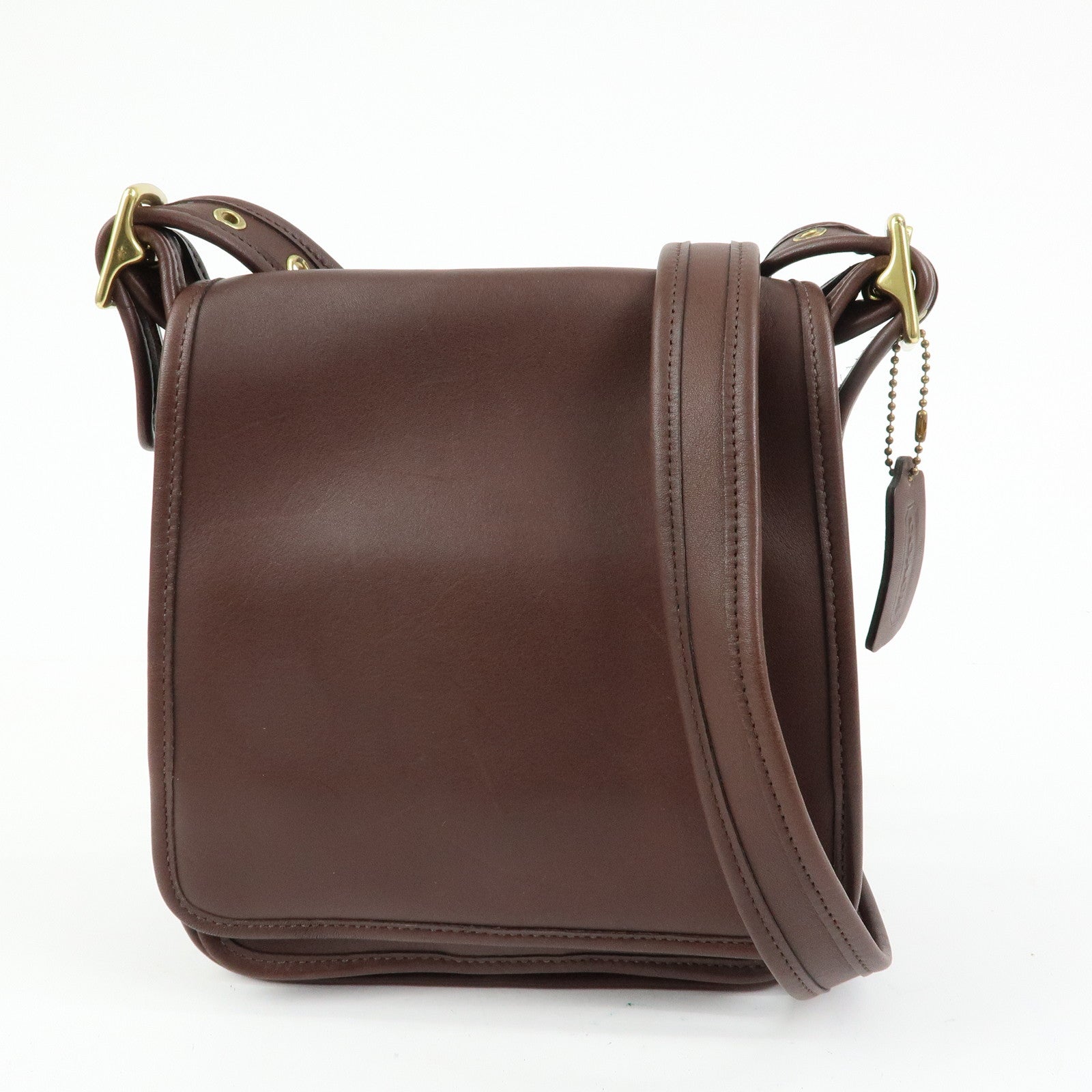 COACH Ergo Set of 2 Leather Shoulder Hand Bag Brown Beige Yellow