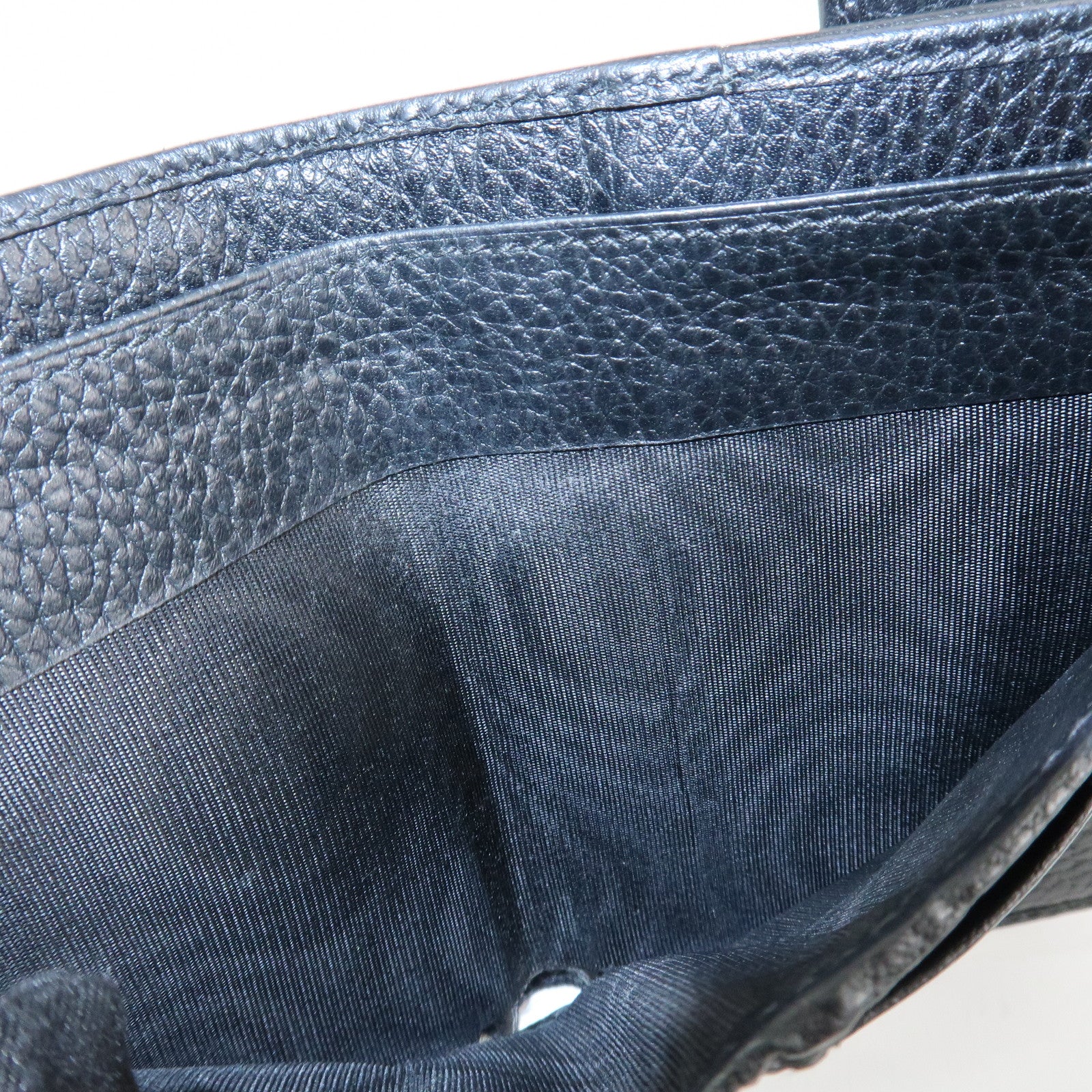 GUCCI GG Marmont Leather Double Hook Wallet Black 456122 Used