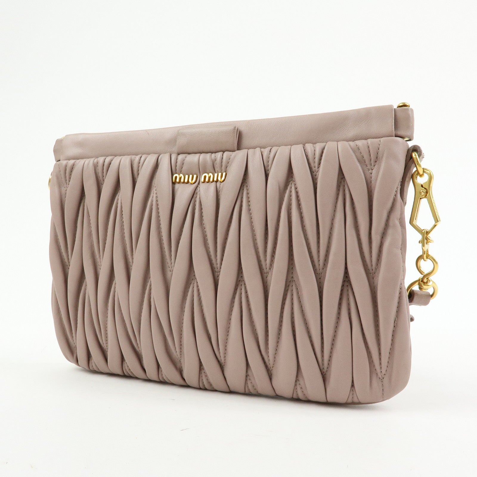 MIU MIU Matelasse Nappa Leather 2Way Bag Hand Shoulder Bag 5N1572