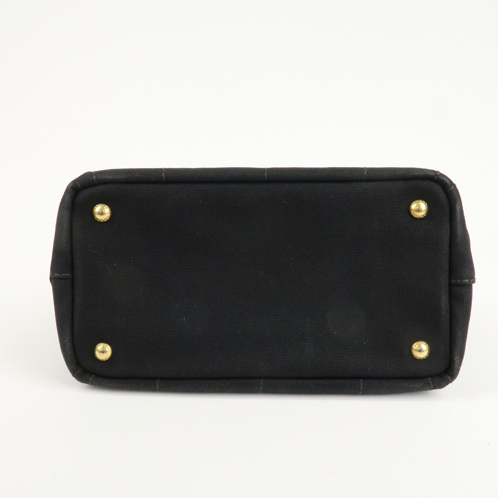 PRADA Canapa Mini Canvas 2Way Hand Bag Tote Bag Black 1BG439 Used