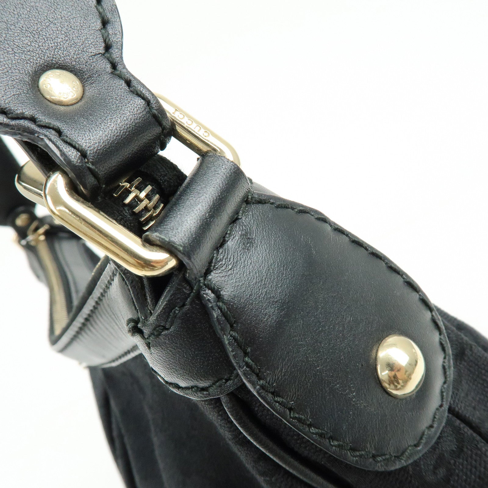 GUCCI Sukey GG Canvas Leather Shoulder Bag Black 232955