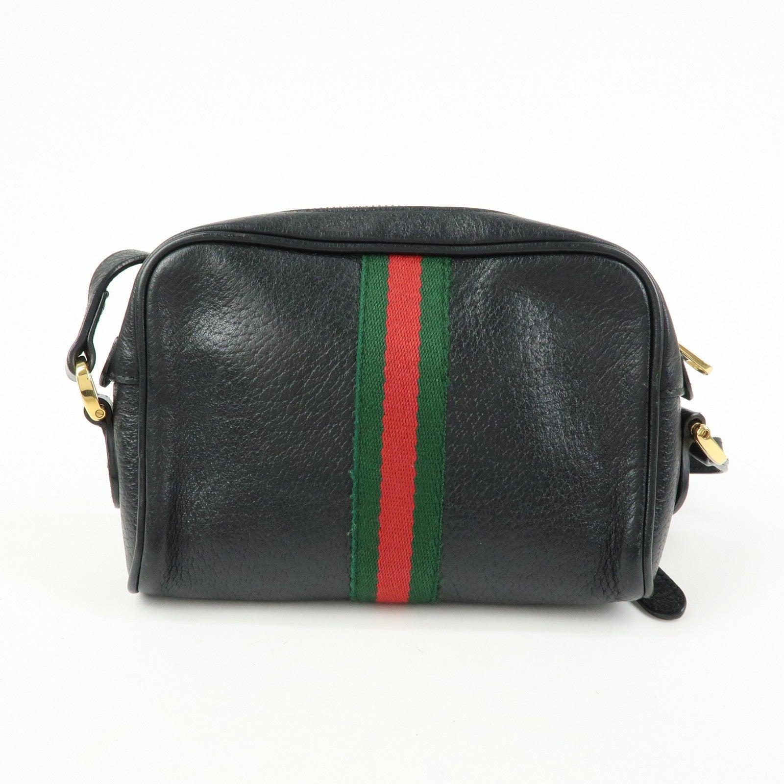 GUCCI Sherry Ophidia Leather Shoulder Crossbody Bag Black 517350