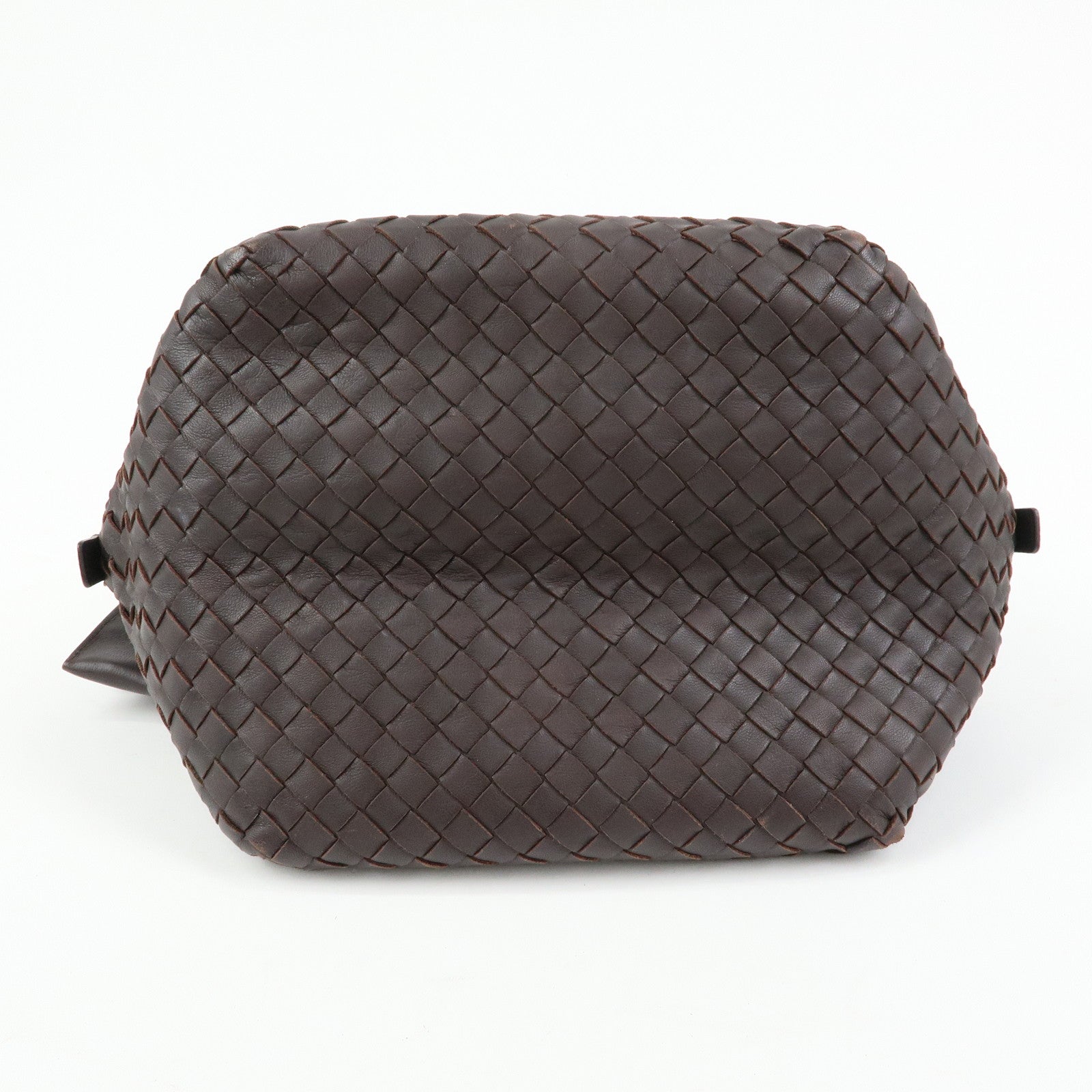 BOTTEGA VENETA Intrecciato Leather Shoulder Bag Brown 255693