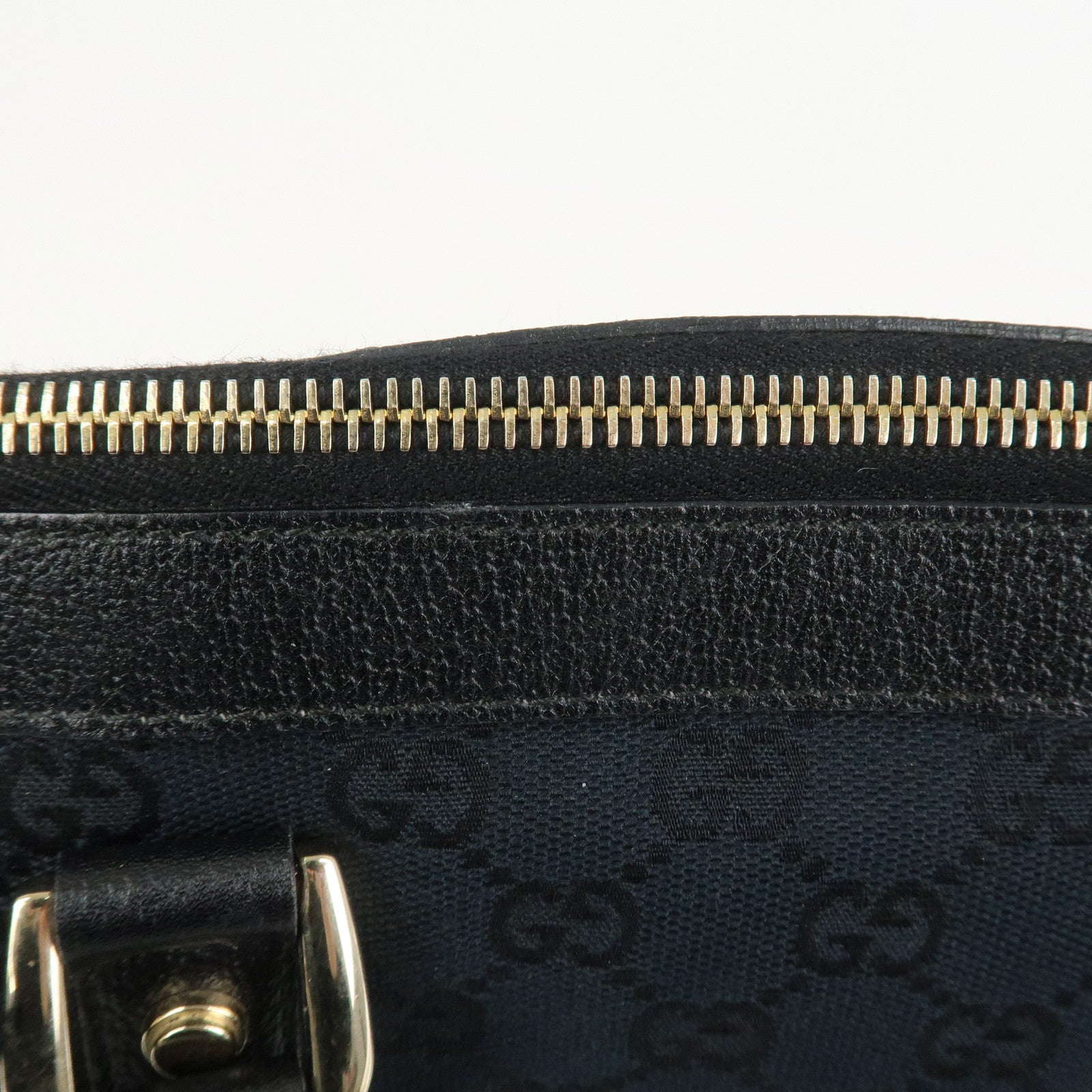 GUCCI Abbey GG Canvas Leather Tote Bag Shoulder Bag Black 141470