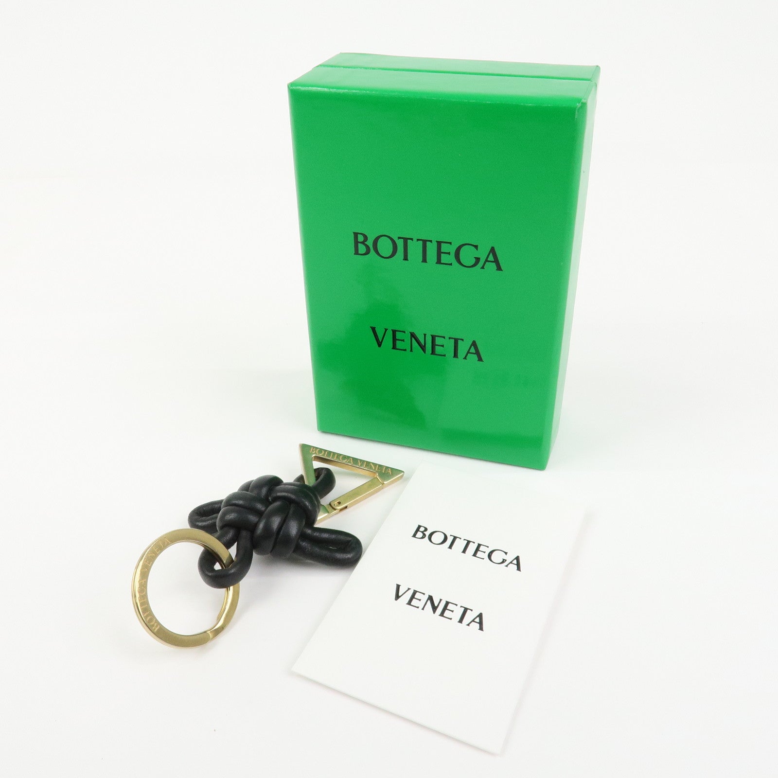 BOTTEGA VENETA Nappa Leather Bag Charm Key Chain Black