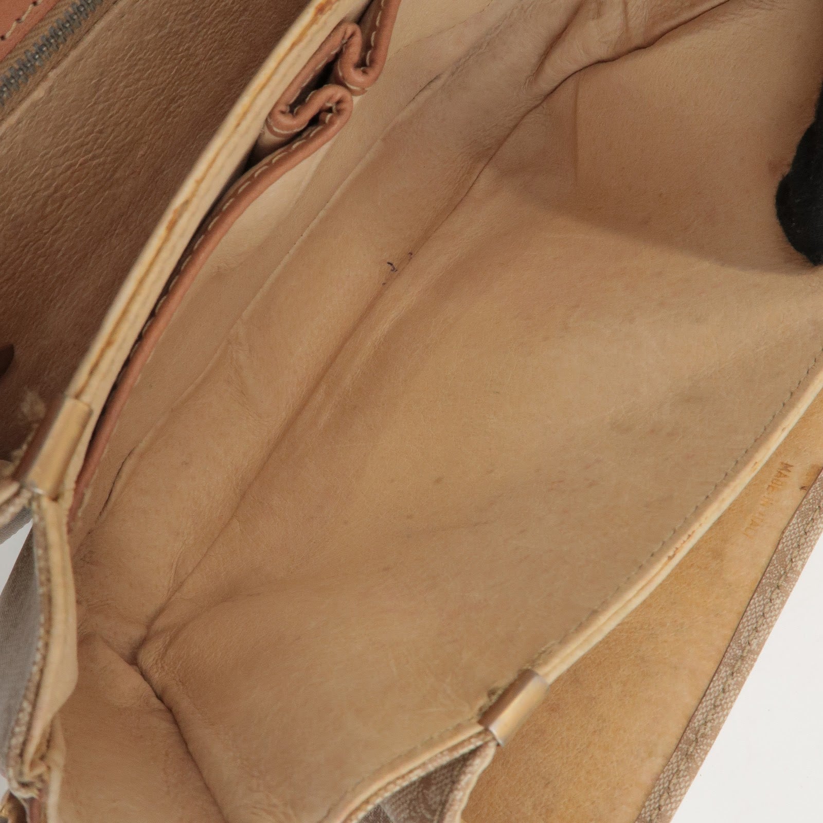 CELINE Macadam PVC Leather Shoulder Bag Beige Brown