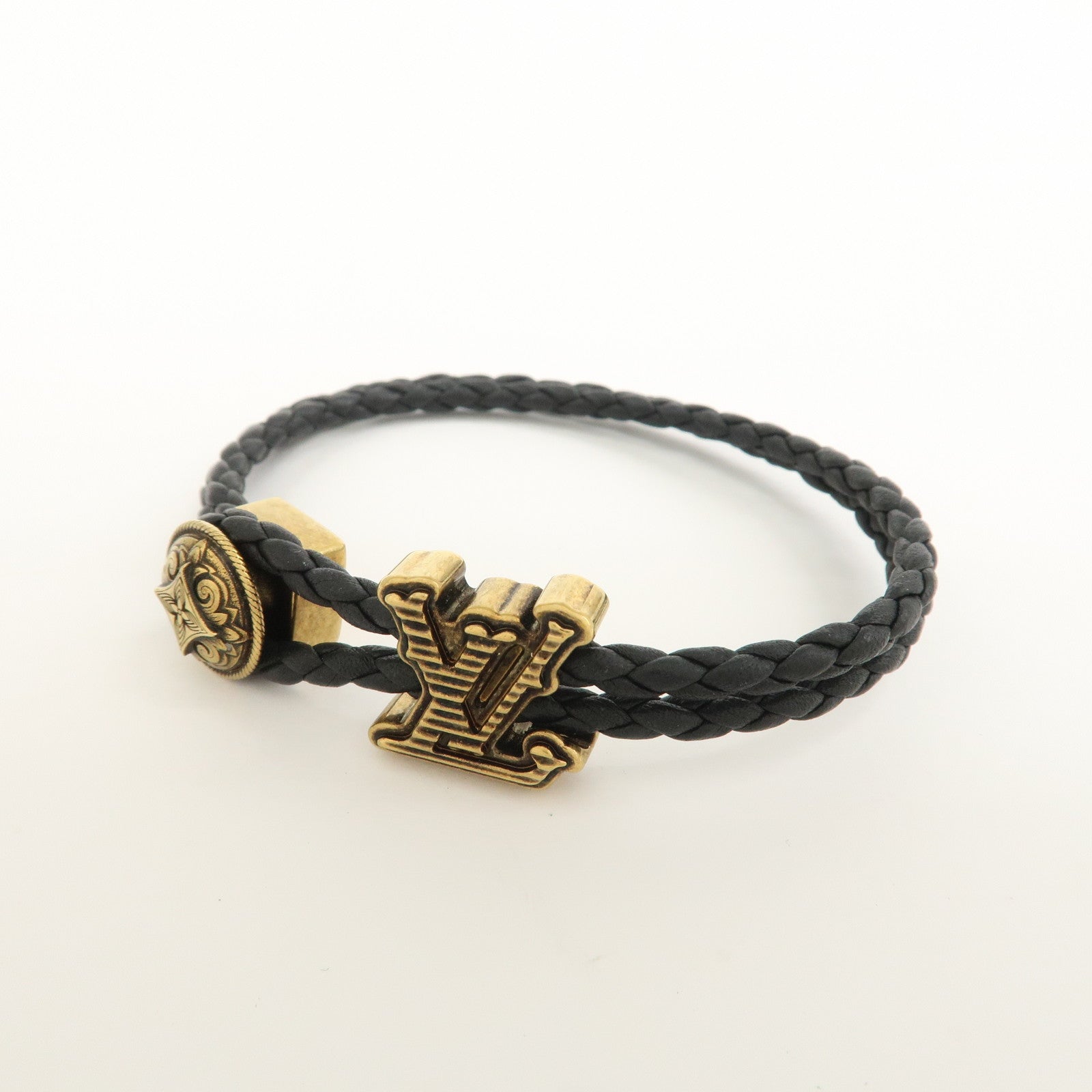 Louis Vuitton Leather Metal Rodeo Bracelet Black M8735
